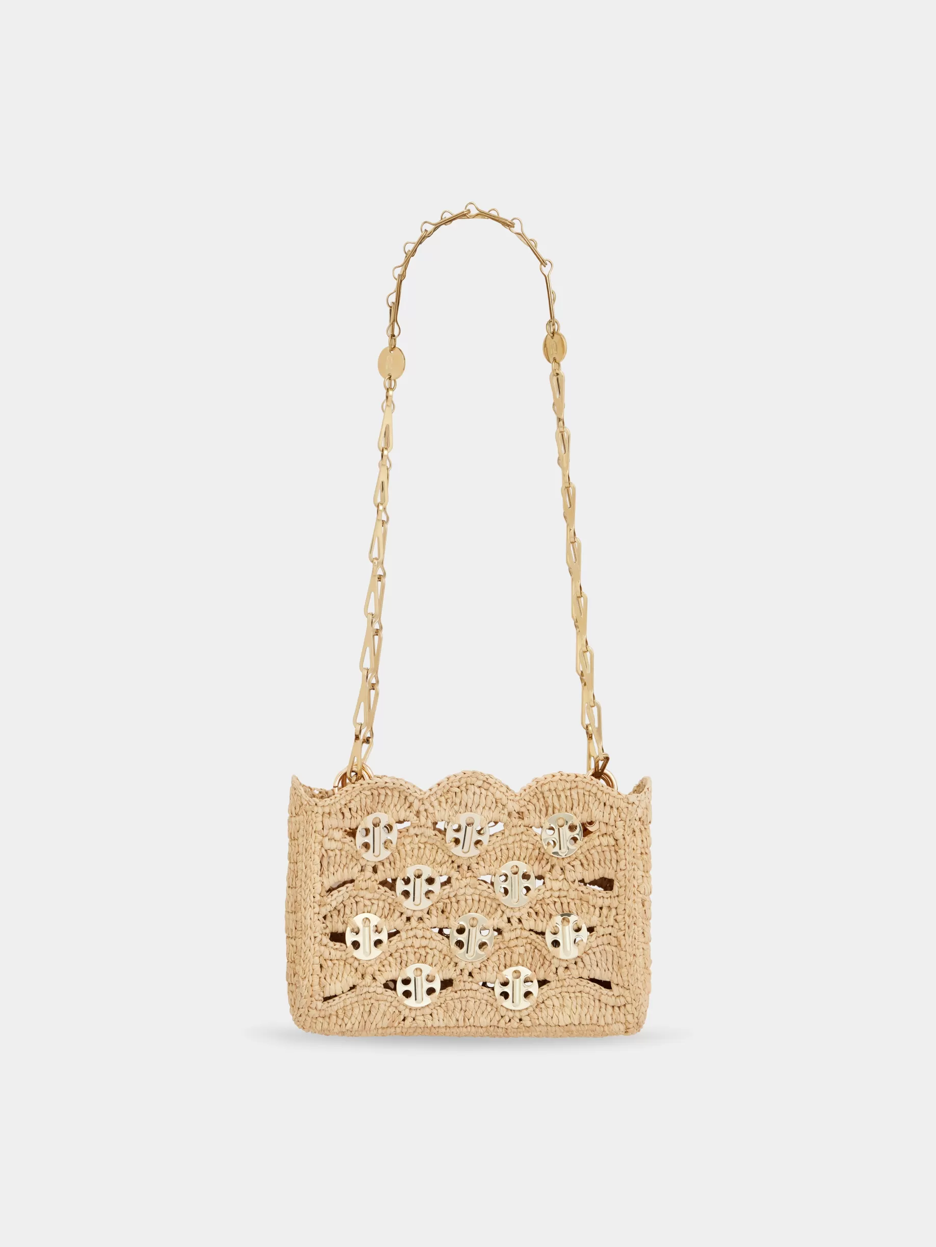 Rabanne 1969 BEIGE NANO BAG IN RAFFIA