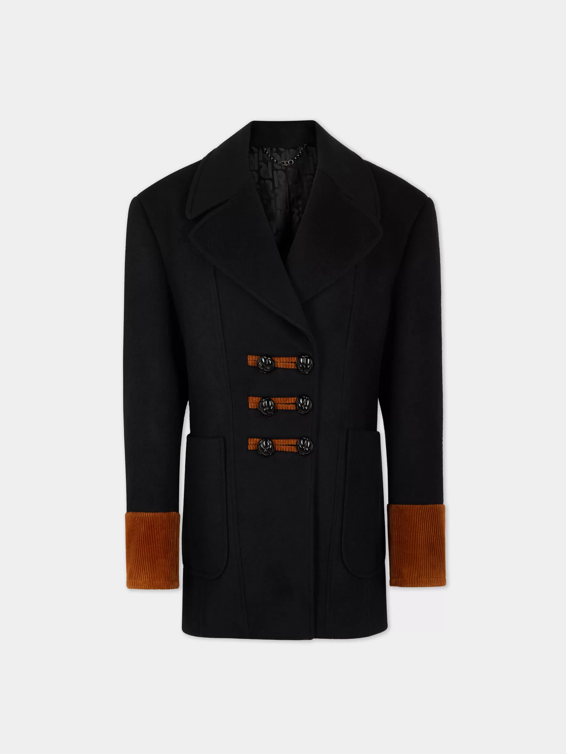 Rabanne Black and Camel Wool Coat