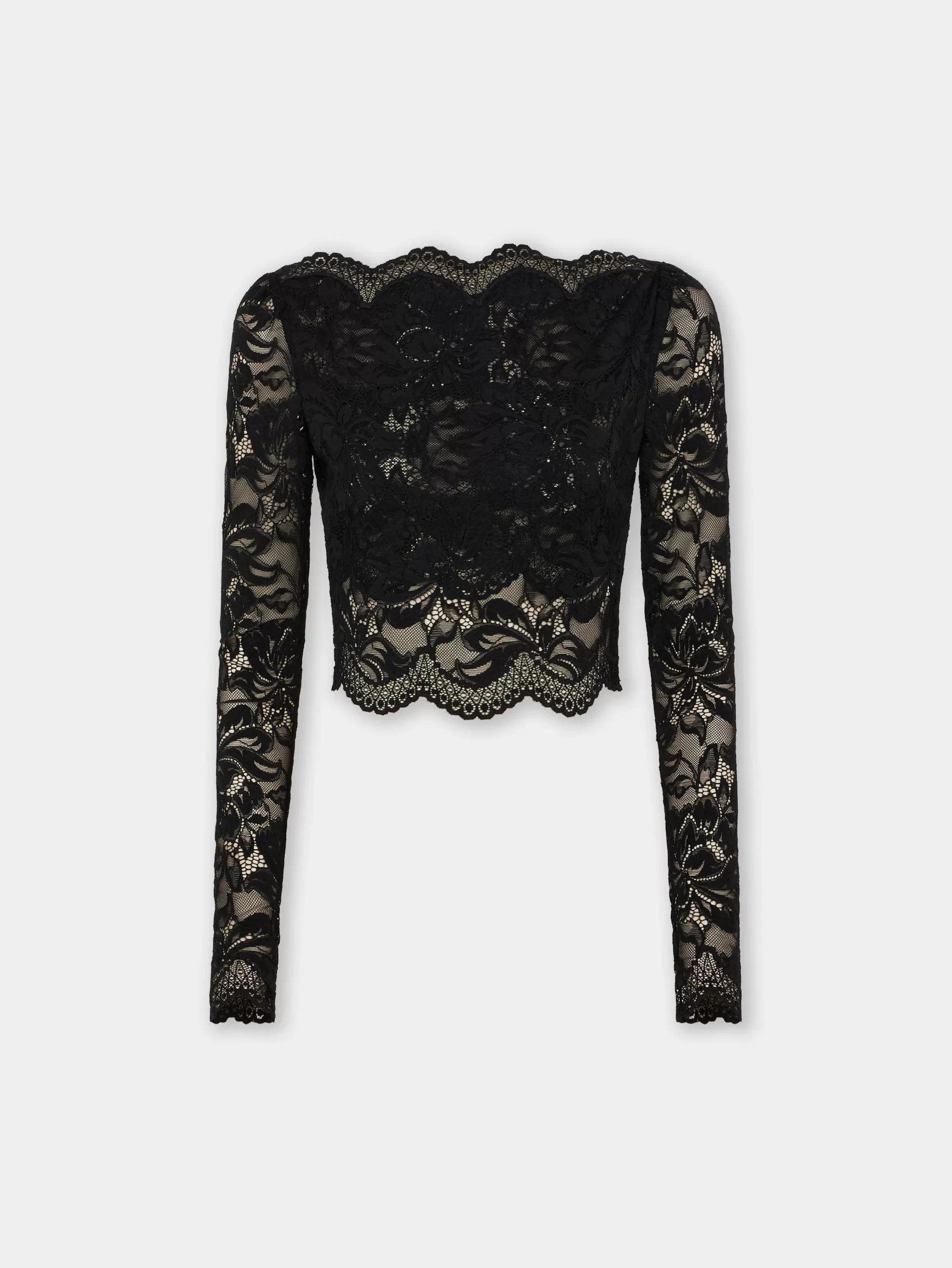 Rabanne BLACK CROP TOP IN LACE