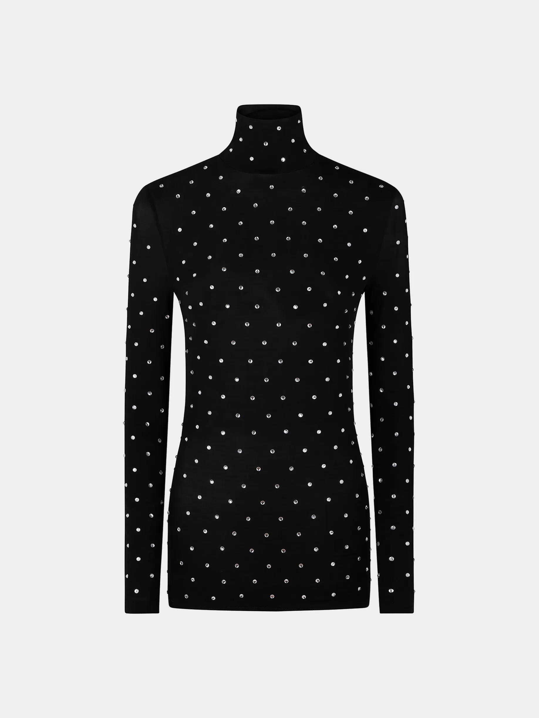 Rabanne BLACK CRYSTAL-EMBELLISHED TOP IN SECOND-SKIN JERSEY