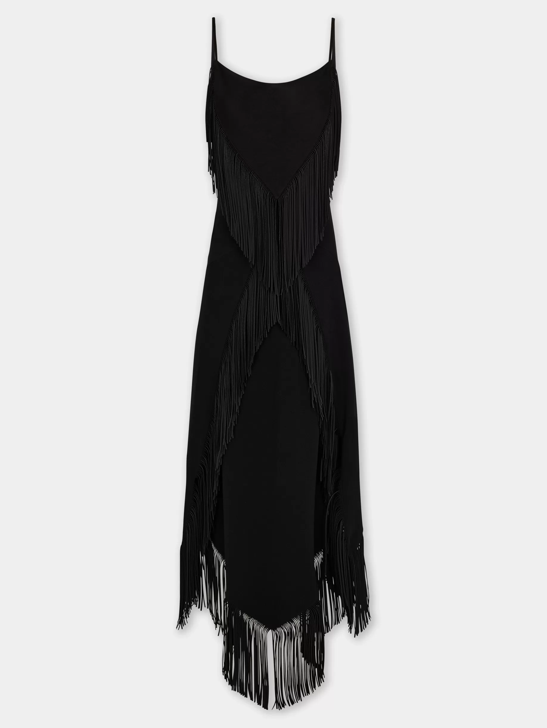 Rabanne BLACK LONG DRESS IN CREPE