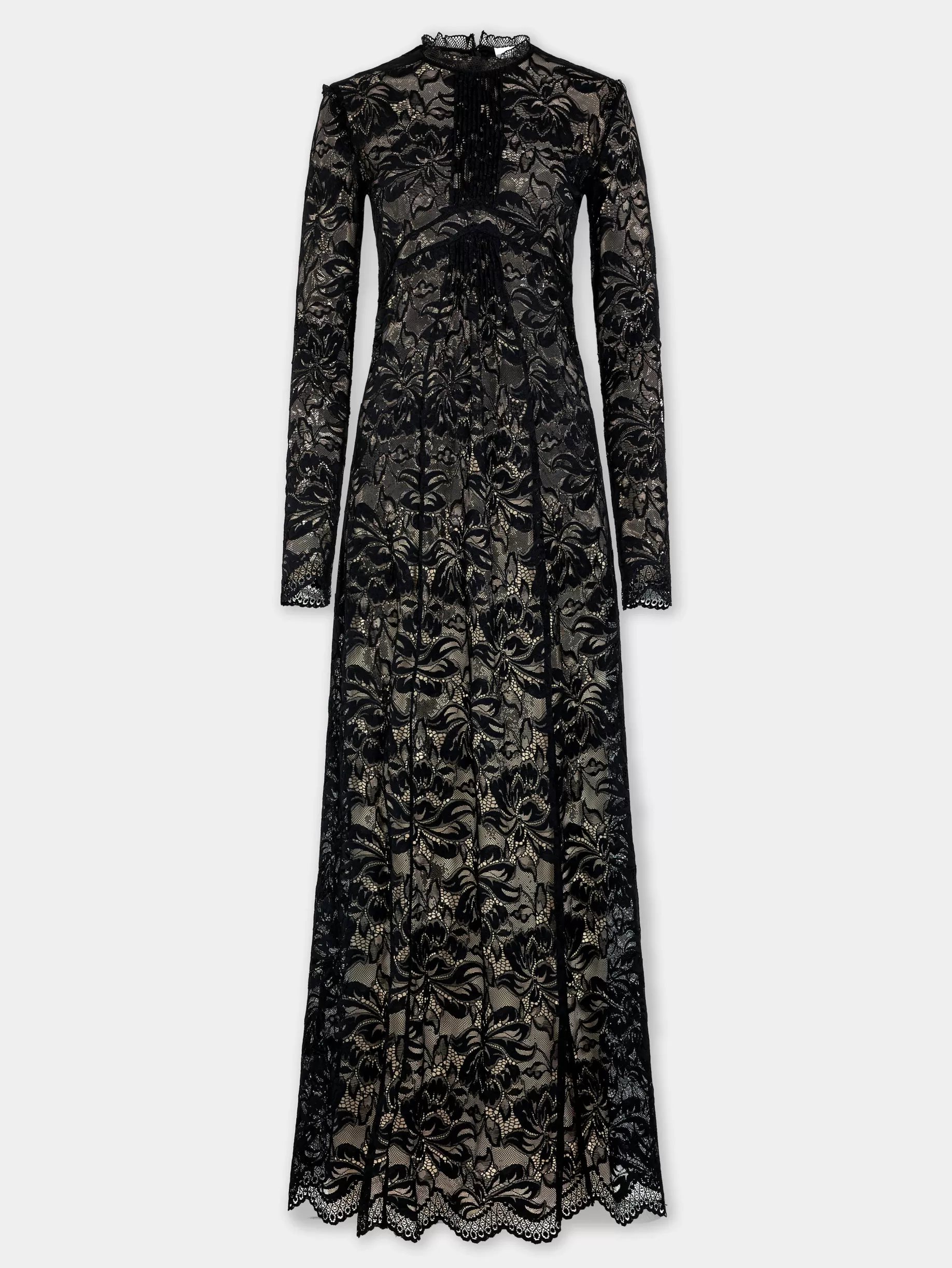 Rabanne BLACK LONG DRESS IN LACE