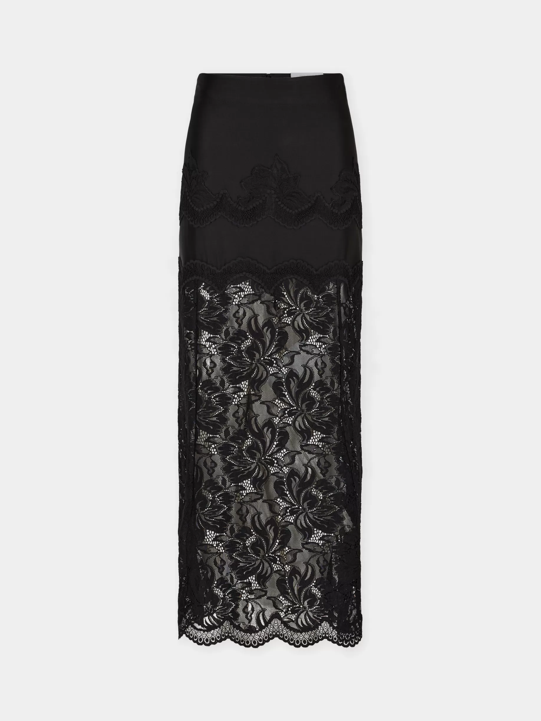 Rabanne BLACK LONG SKIRT IN LACE