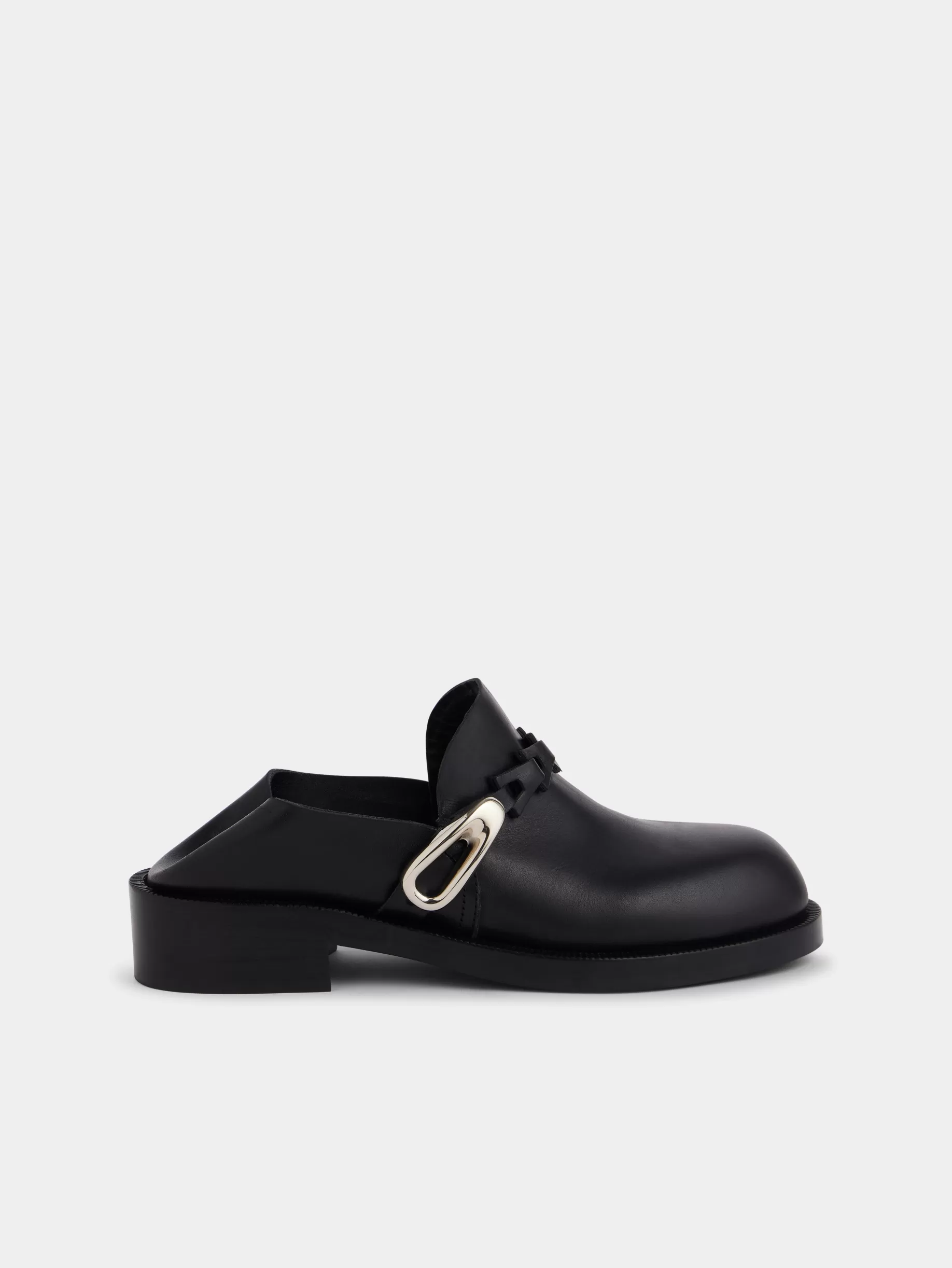 Rabanne black MULES IN SMOOTH LEATHER