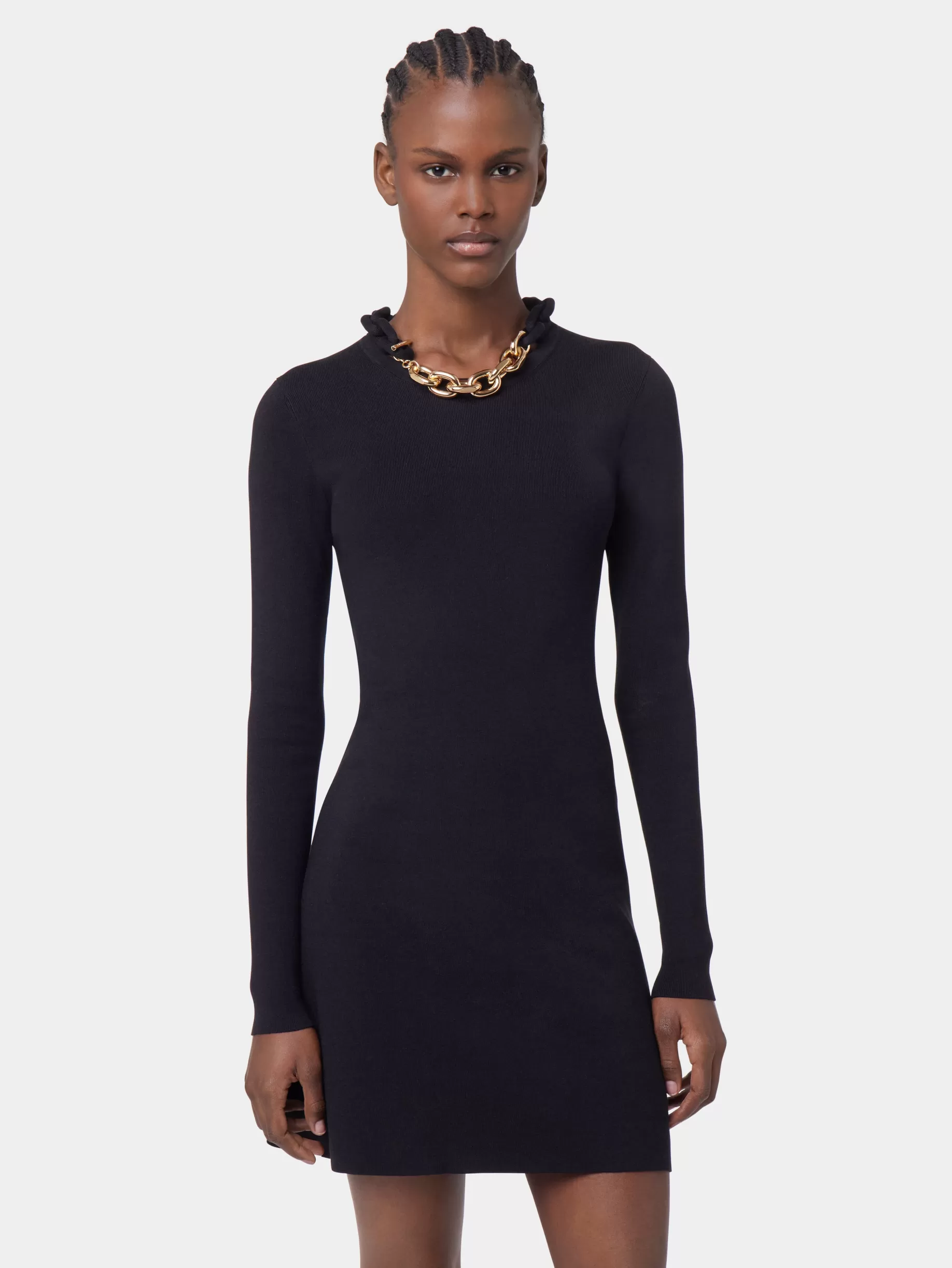 Rabanne BLACK SHORT KNITTED DRESS