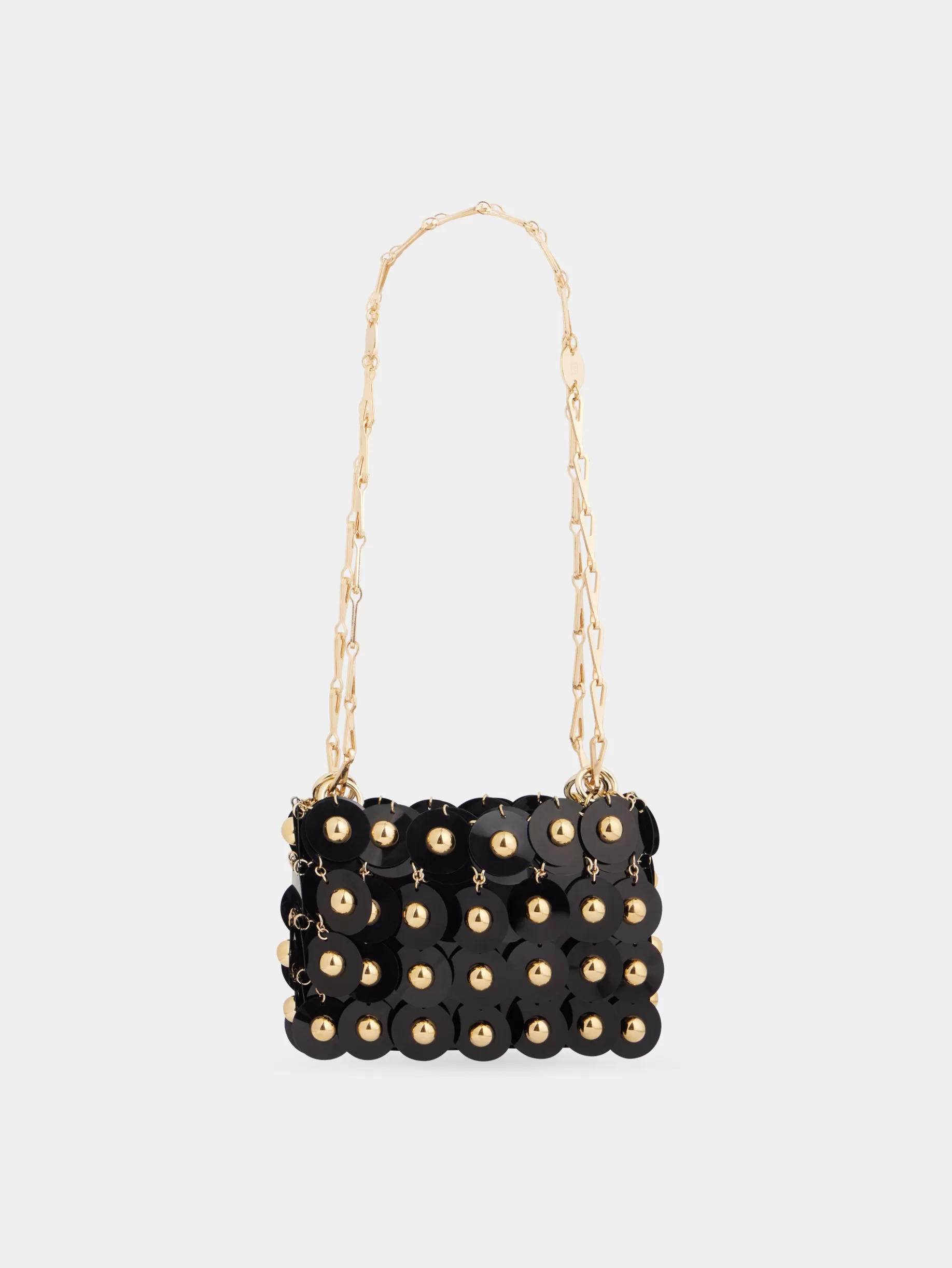 Rabanne BLACK SPARKLE NANO SPHERE BAG