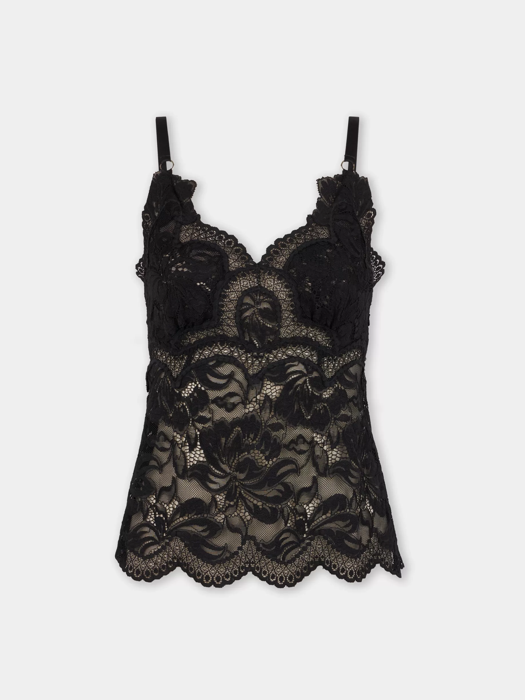 Rabanne BLACK TANK TOP IN LACE