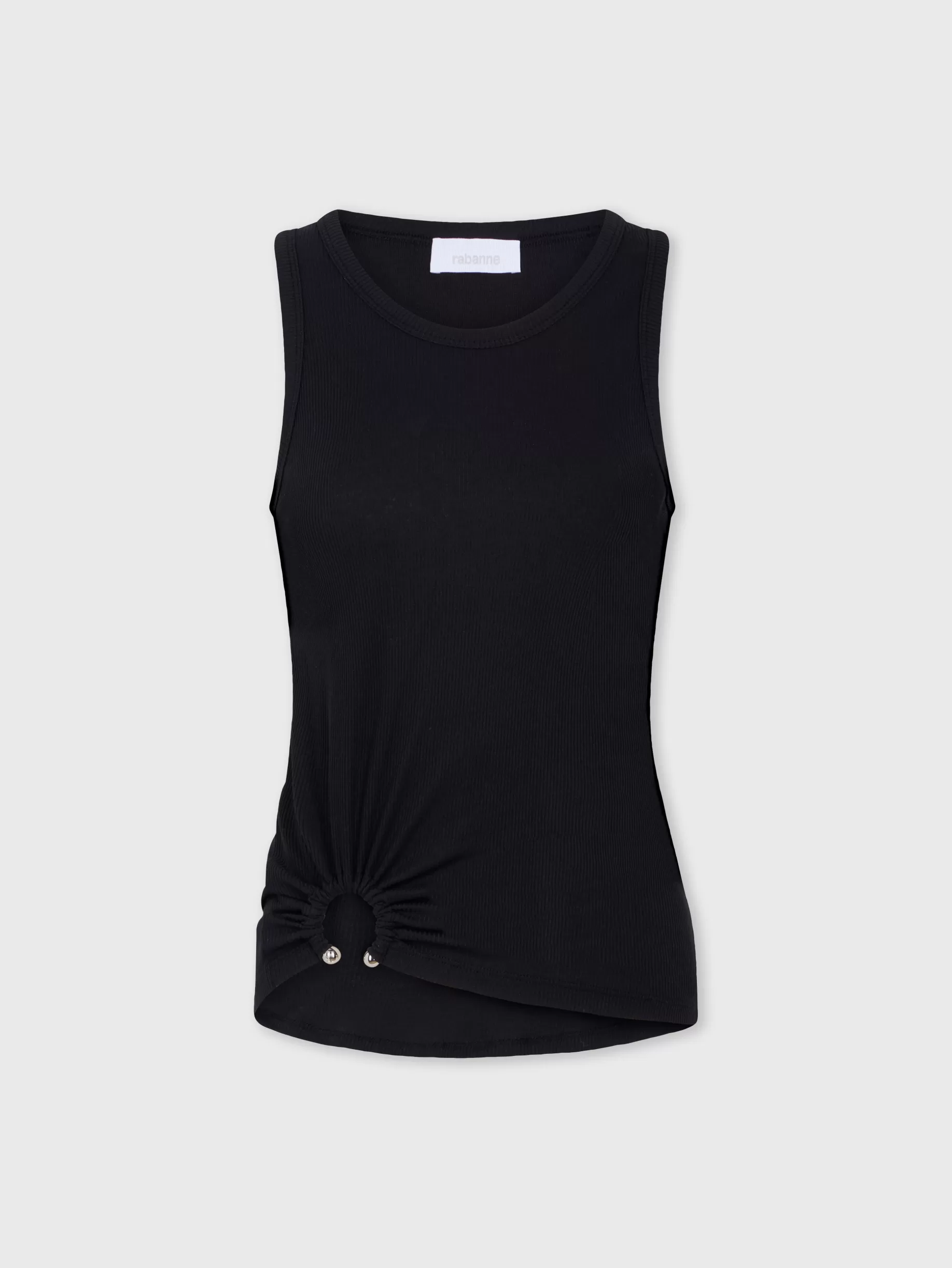 Rabanne Black tank top with signature piercing