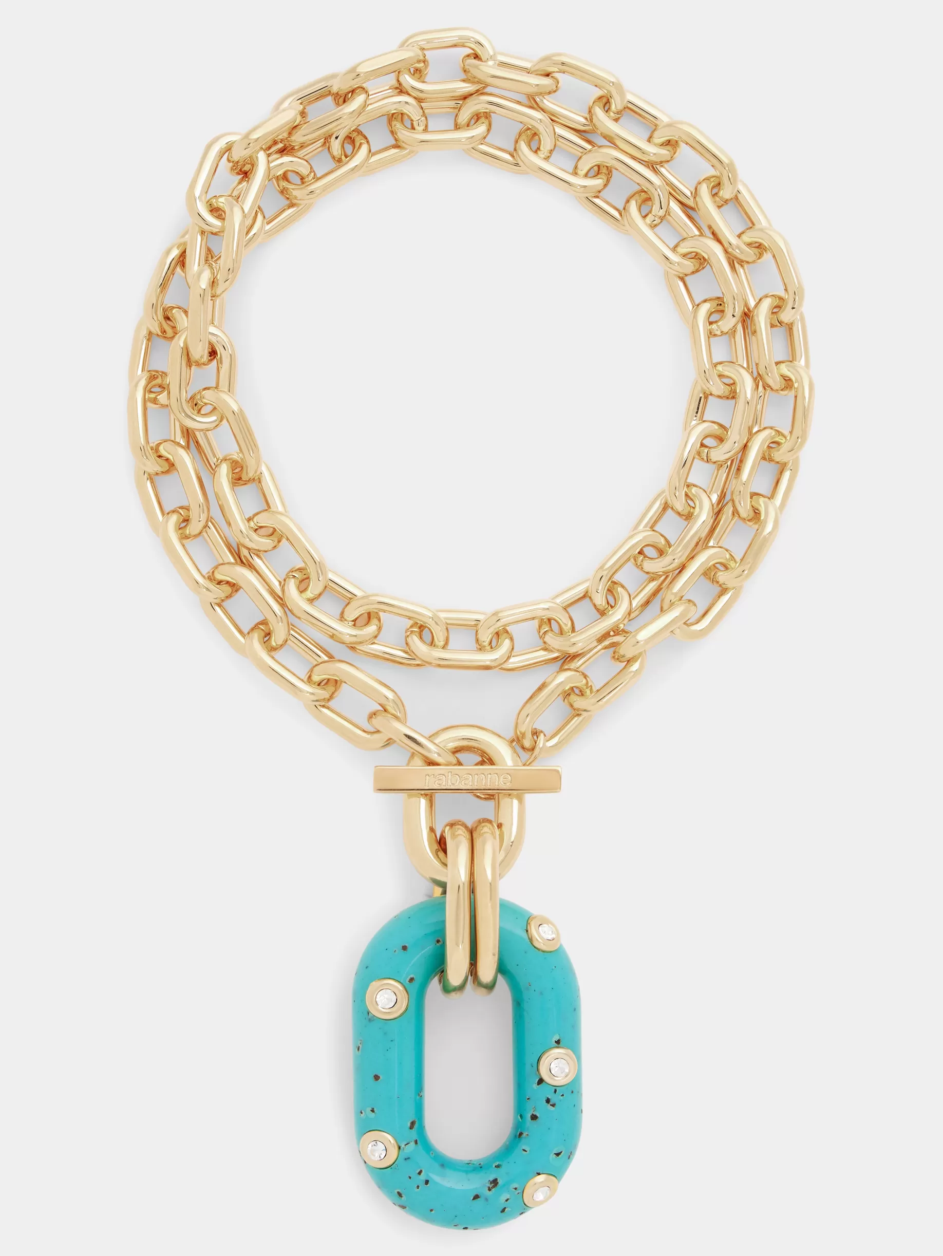 Rabanne BLUE XL LINK PALM SPRING NECKLACE