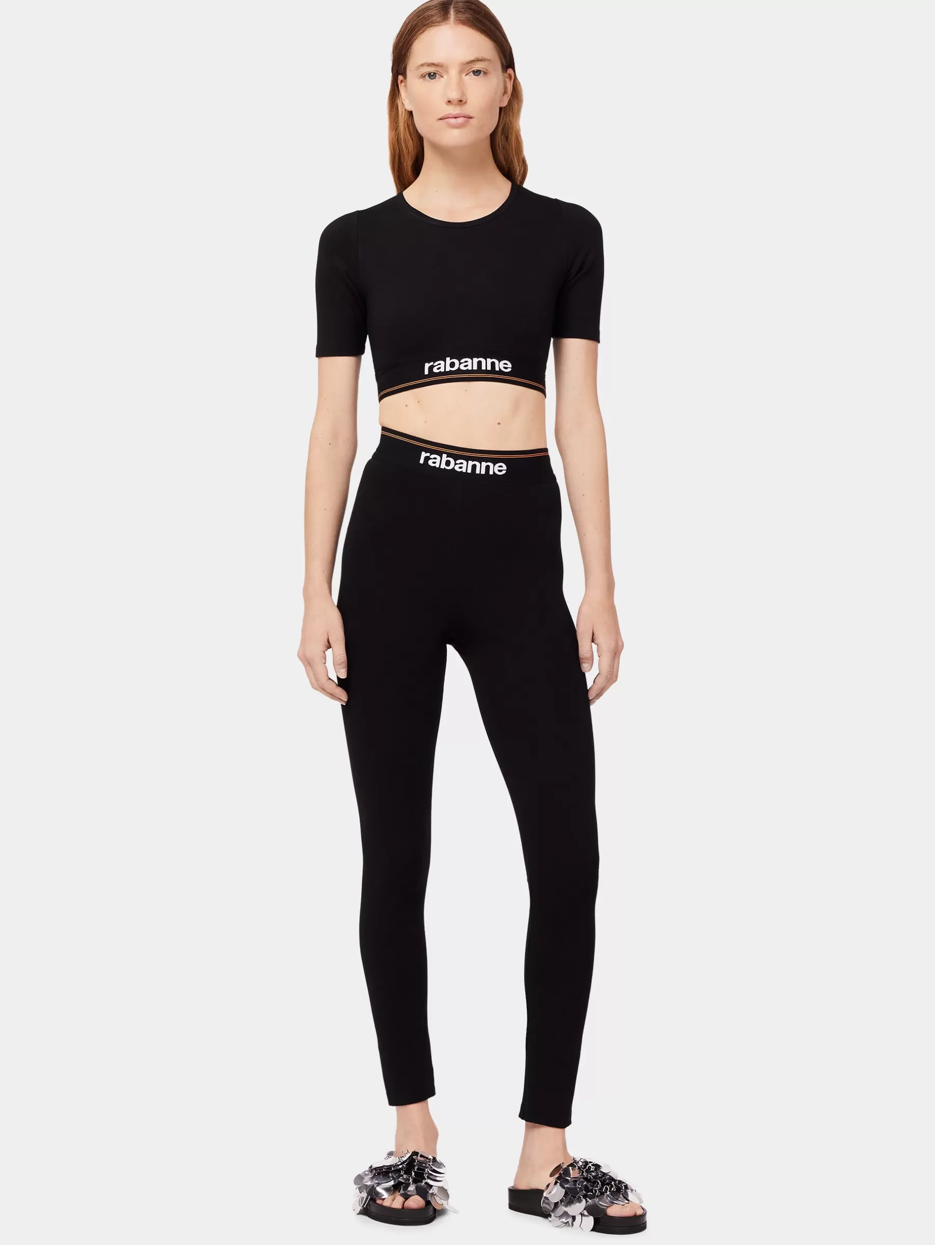 Rabanne Bodyline black crop top