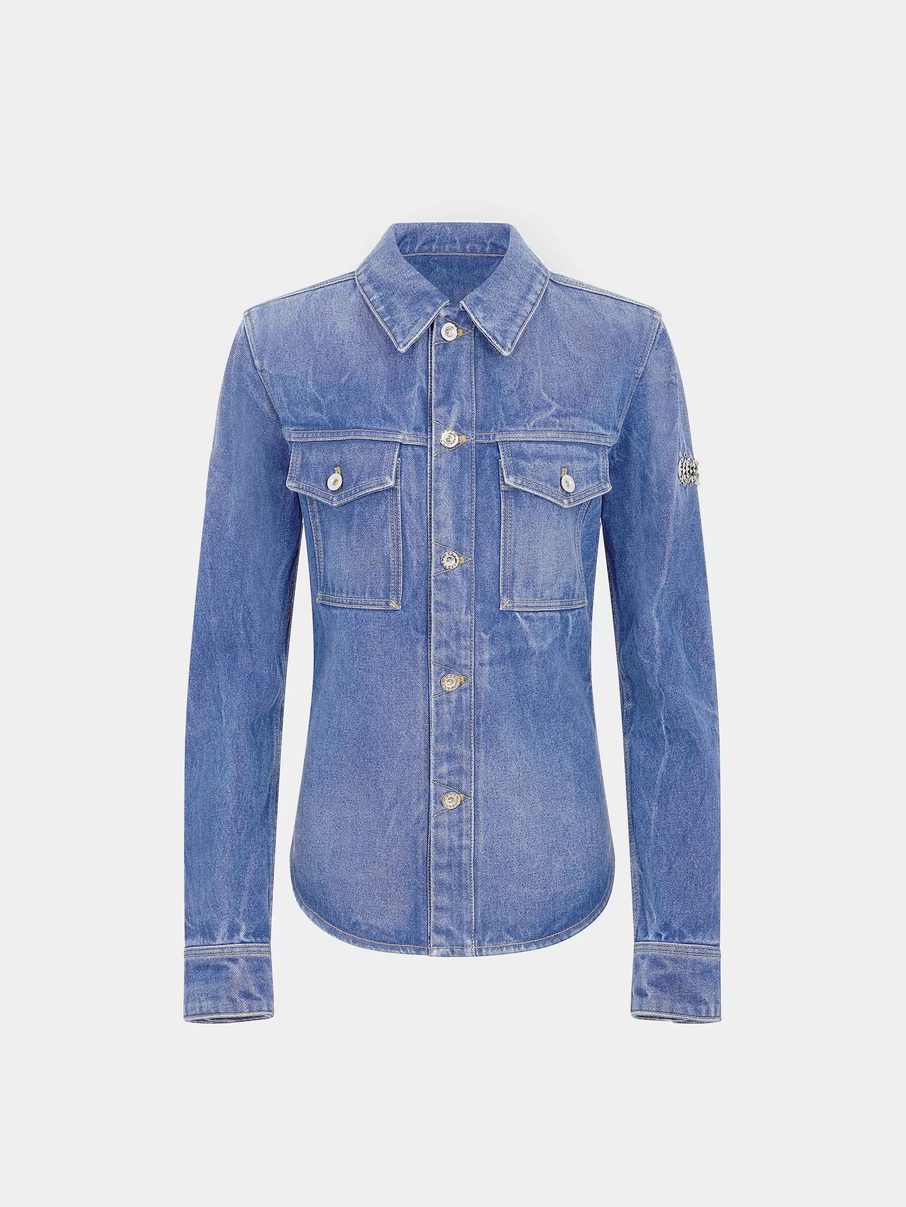 Rabanne Denim shirt with 1969 metal discs details