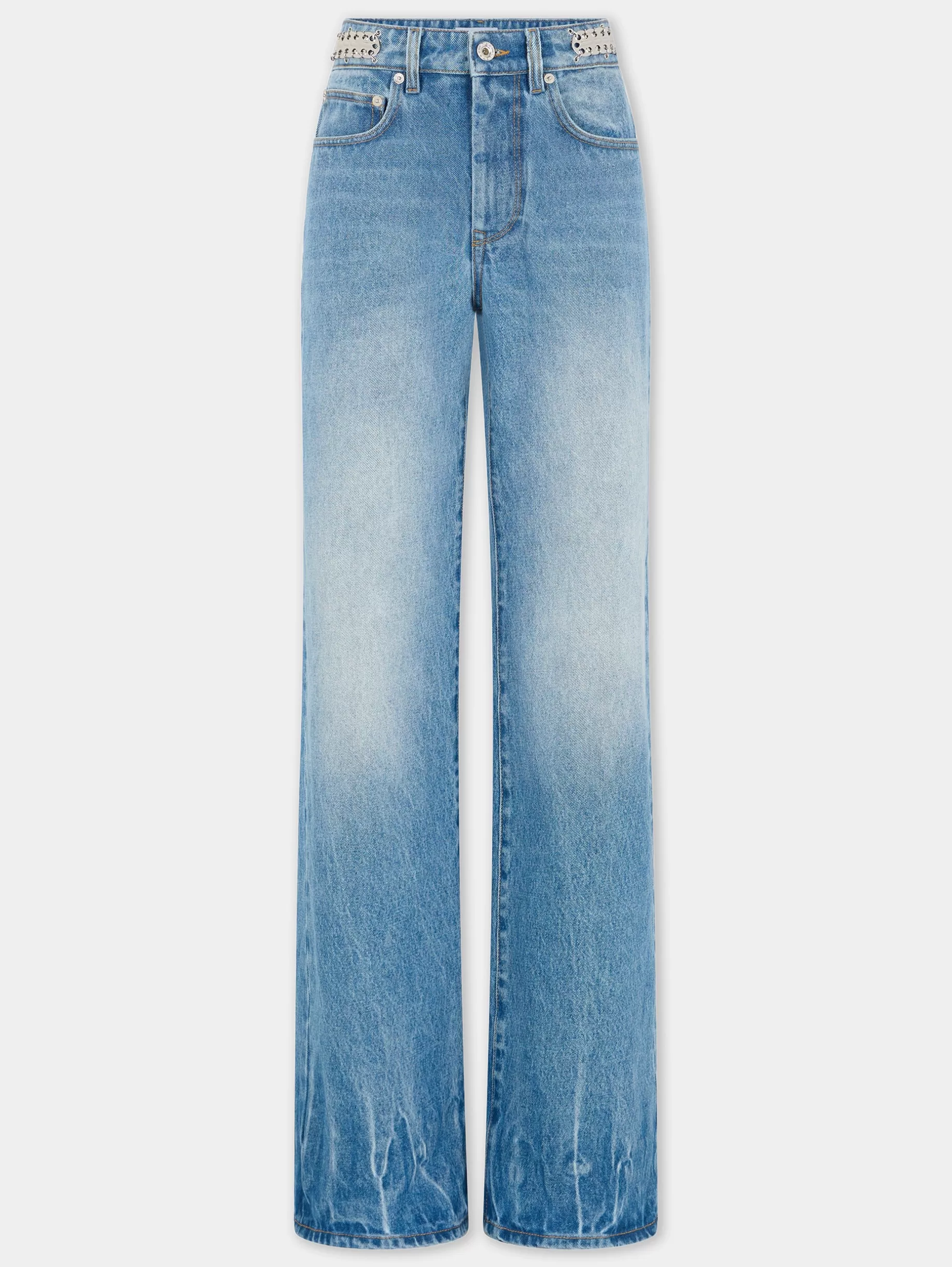 Rabanne Flared jeans embellished with 1969 discs