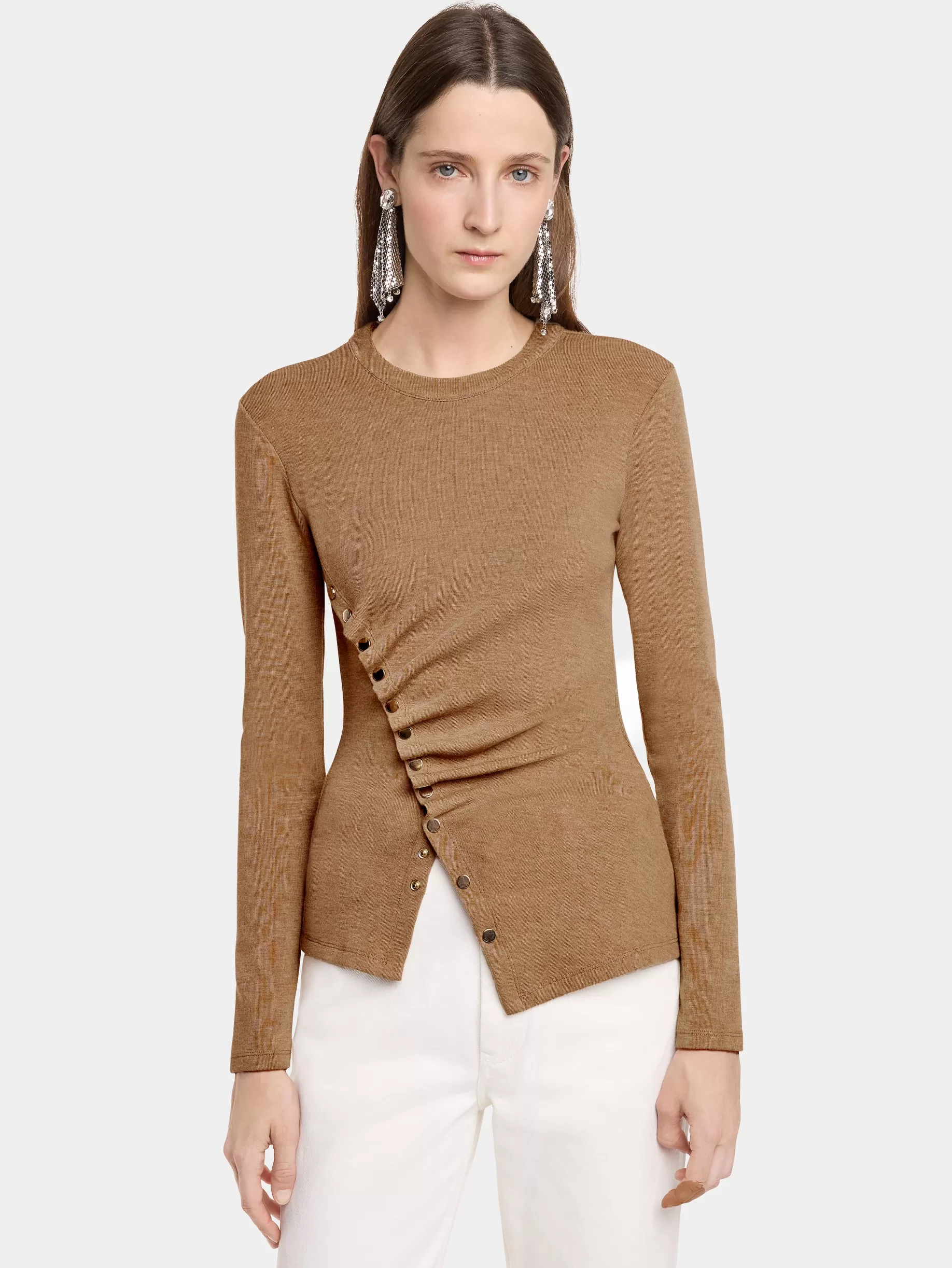 Rabanne GATHERED TOP IN WOOL JERSEY