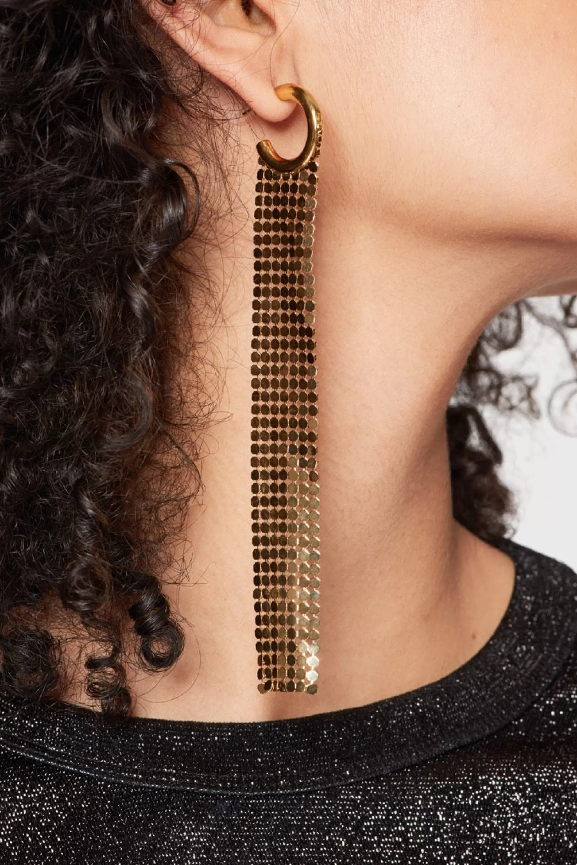 Rabanne Gold chainmail Hoop earrings