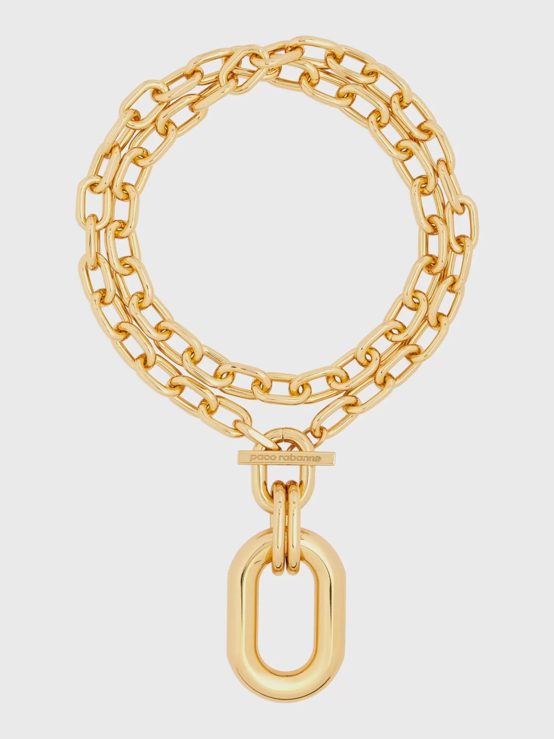 Rabanne Gold double XL Link necklace with Pendant