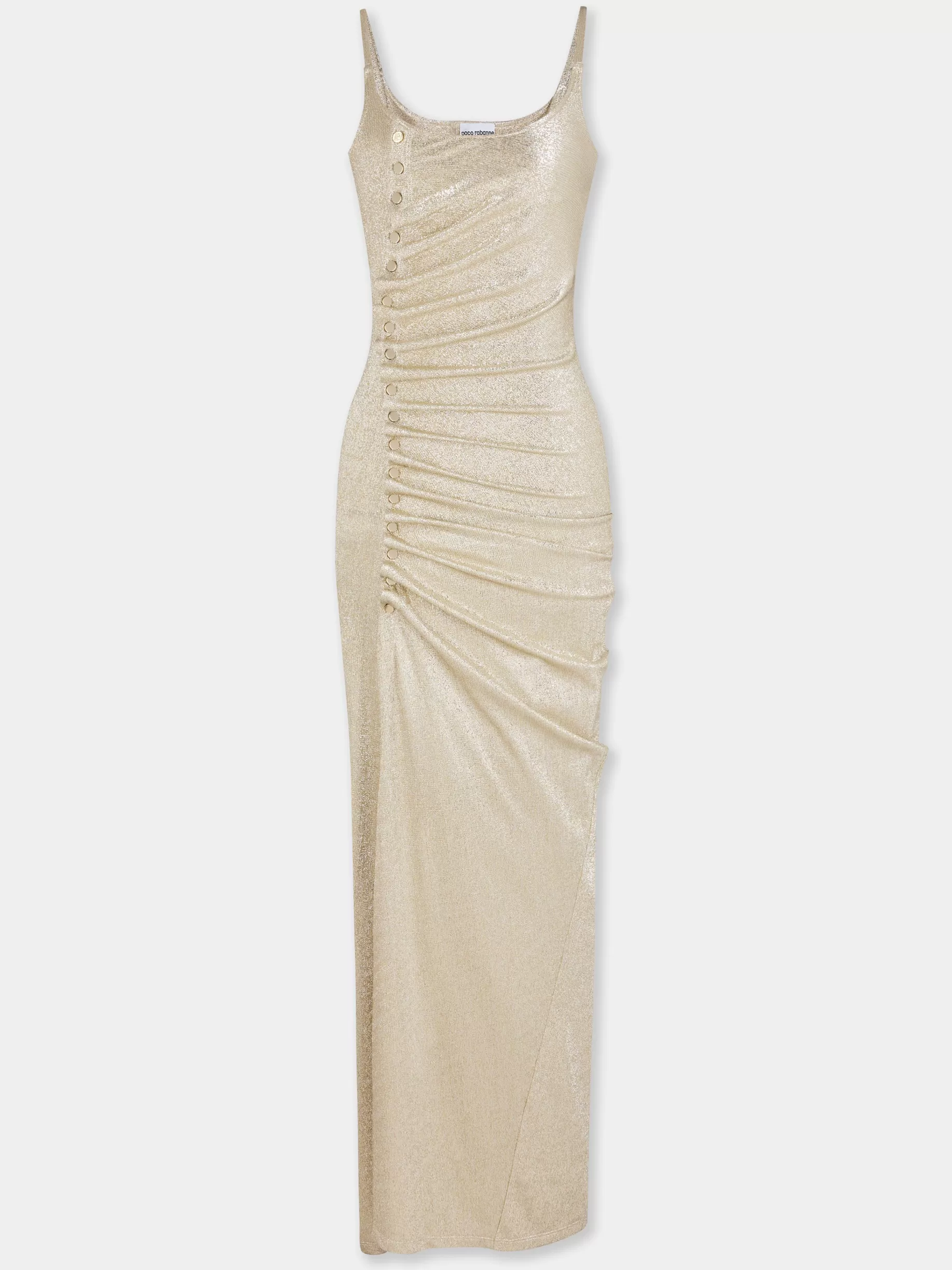 Rabanne Gold Long Dress in Lurex