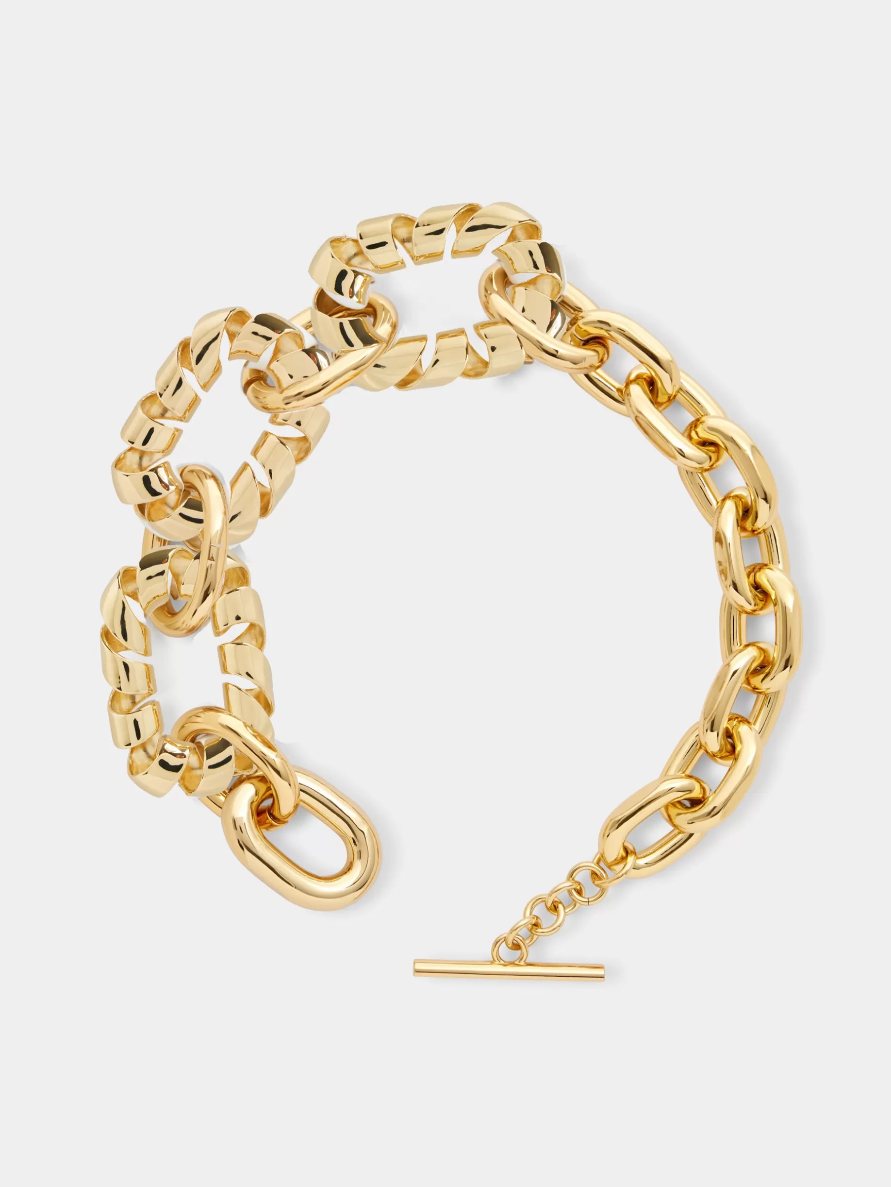 Rabanne Gold oversized XL link twist necklace