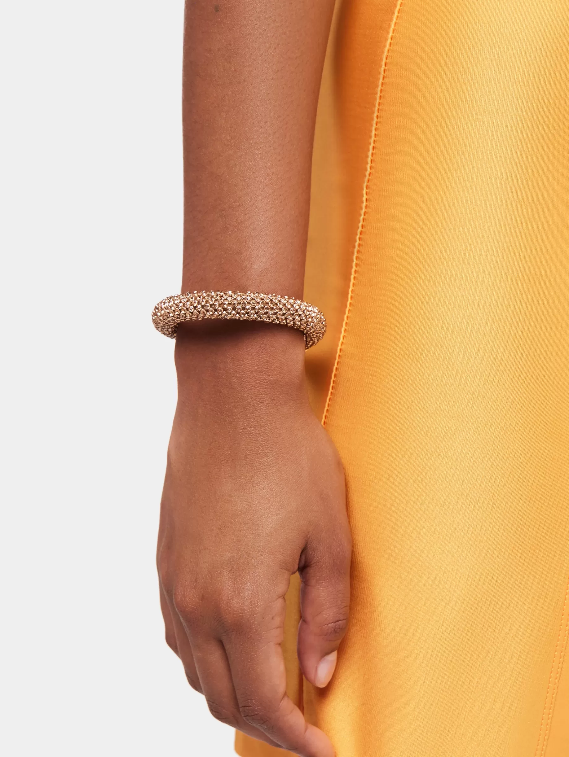 Rabanne Gold Pixel bracelet in micro crystals