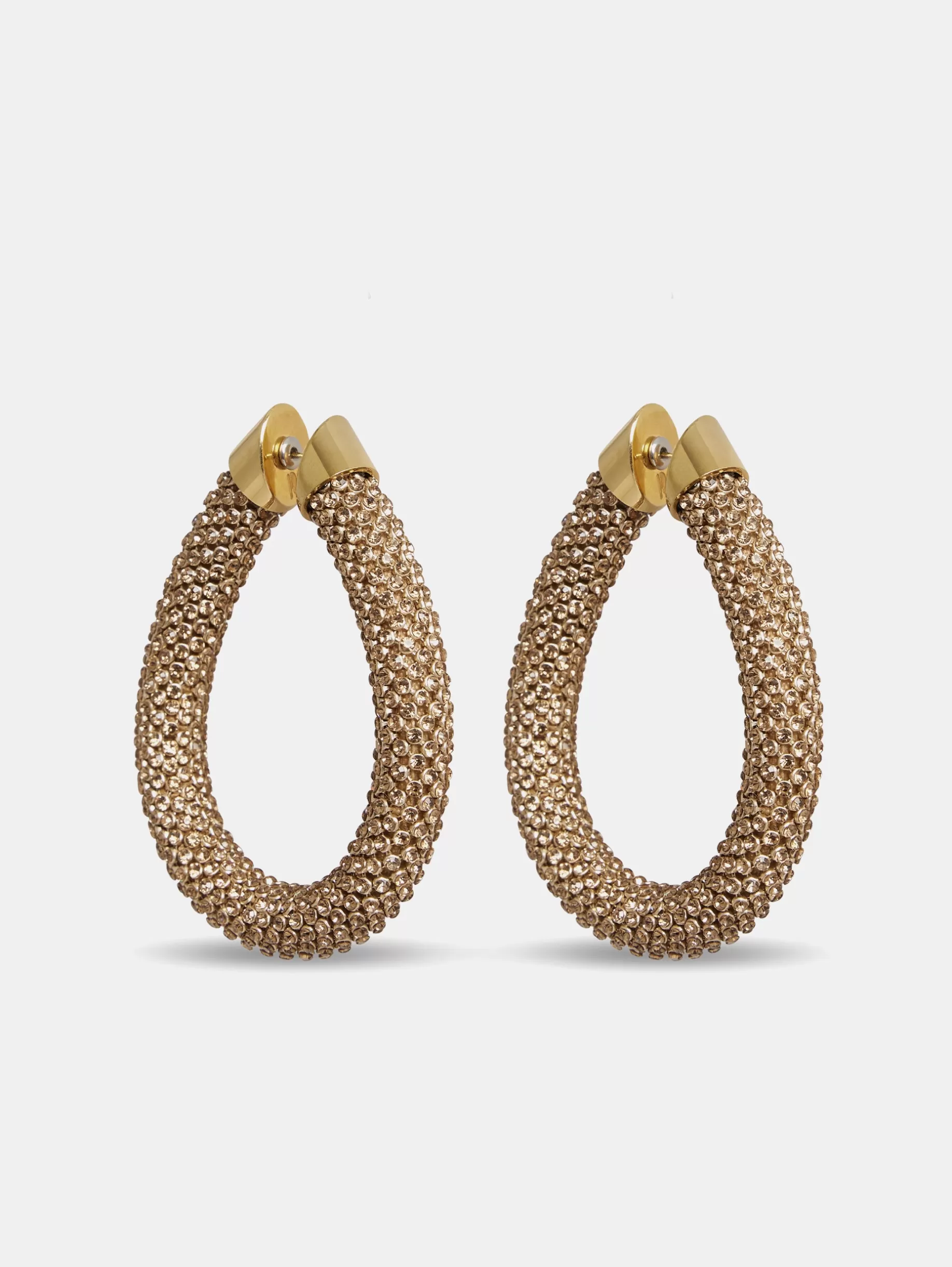 Rabanne Gold Pixel earrings in micro crystals