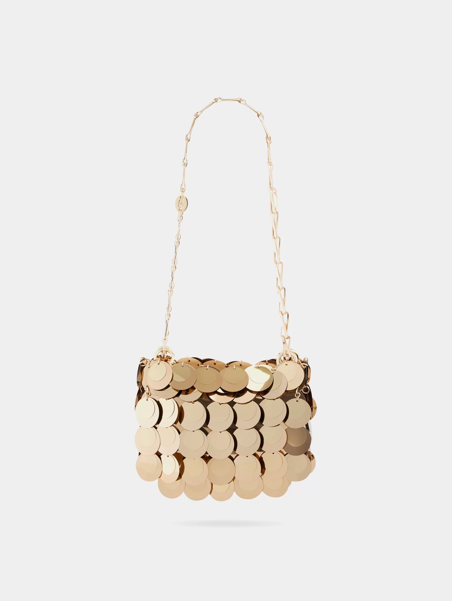 Rabanne GOLD SPARKLE DISCS NANO BAG