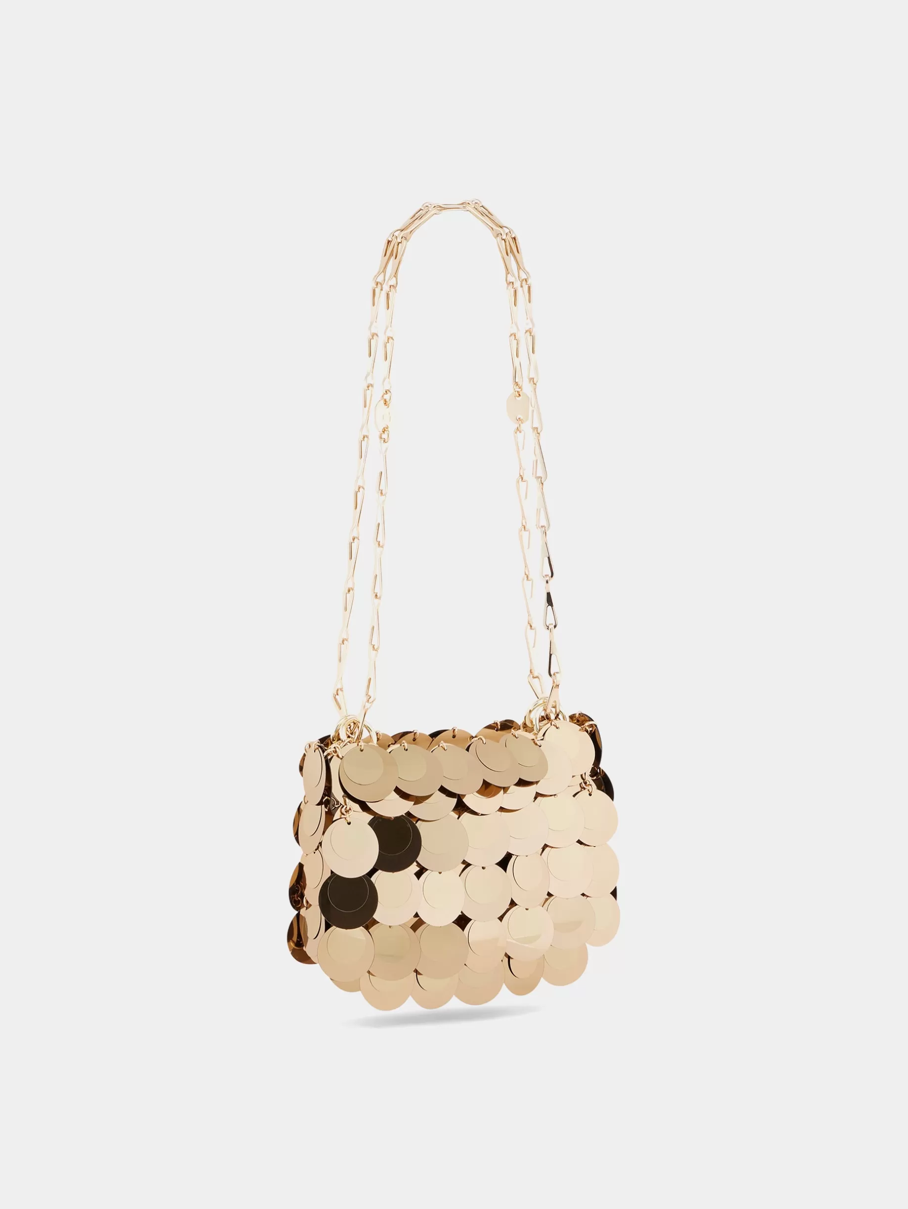 Rabanne GOLD SPARKLE DISCS NANO BAG