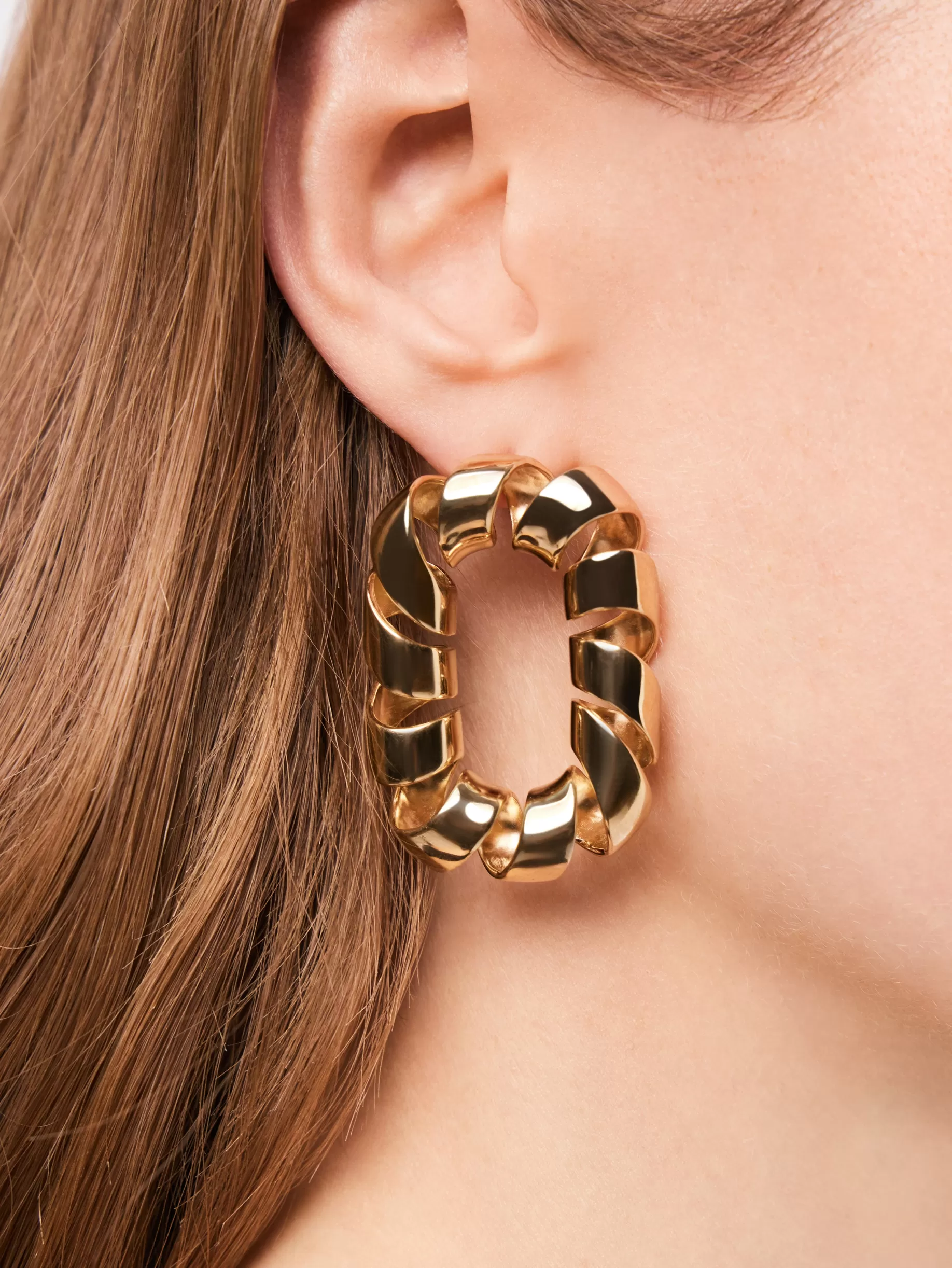 Rabanne Gold XL Link twist earrings