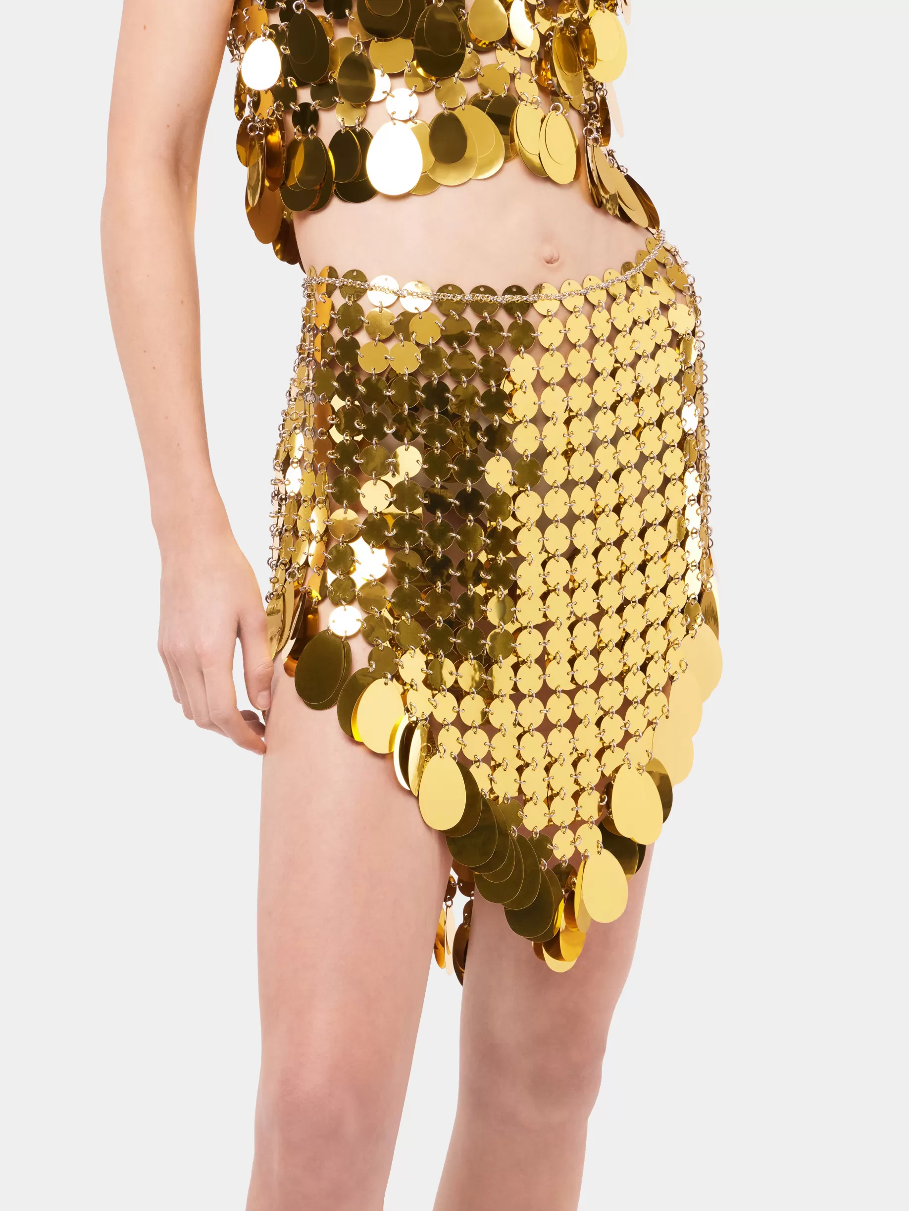 Rabanne Golden Sparkle Assembly Skirt