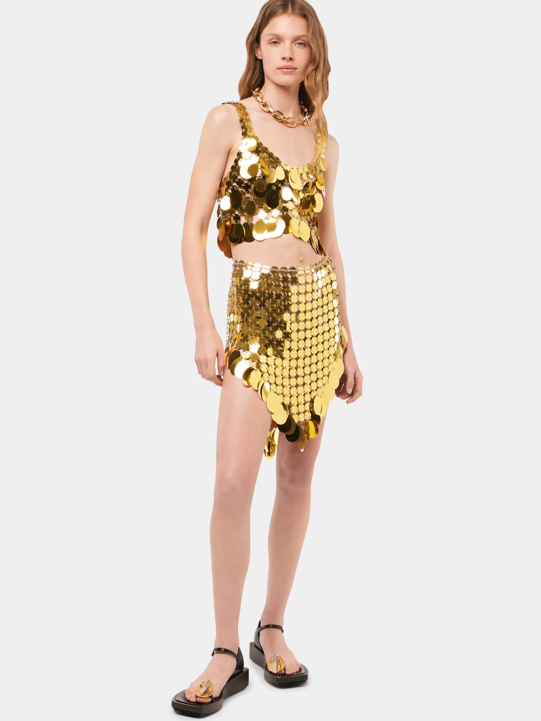 Rabanne Golden Sparkle Assembly Skirt