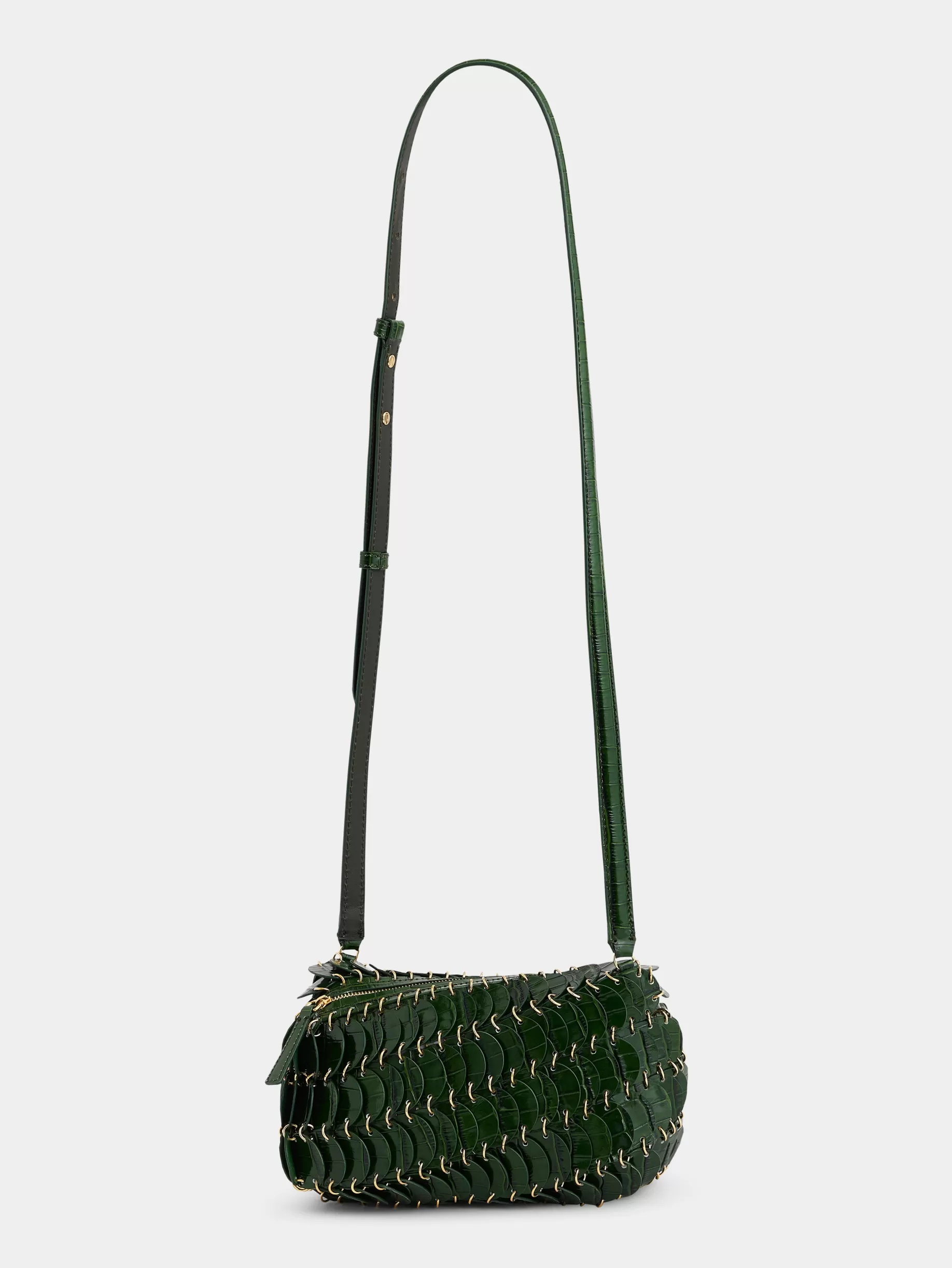 Rabanne GREEN CROSSBODY PACO LEATHER BAG