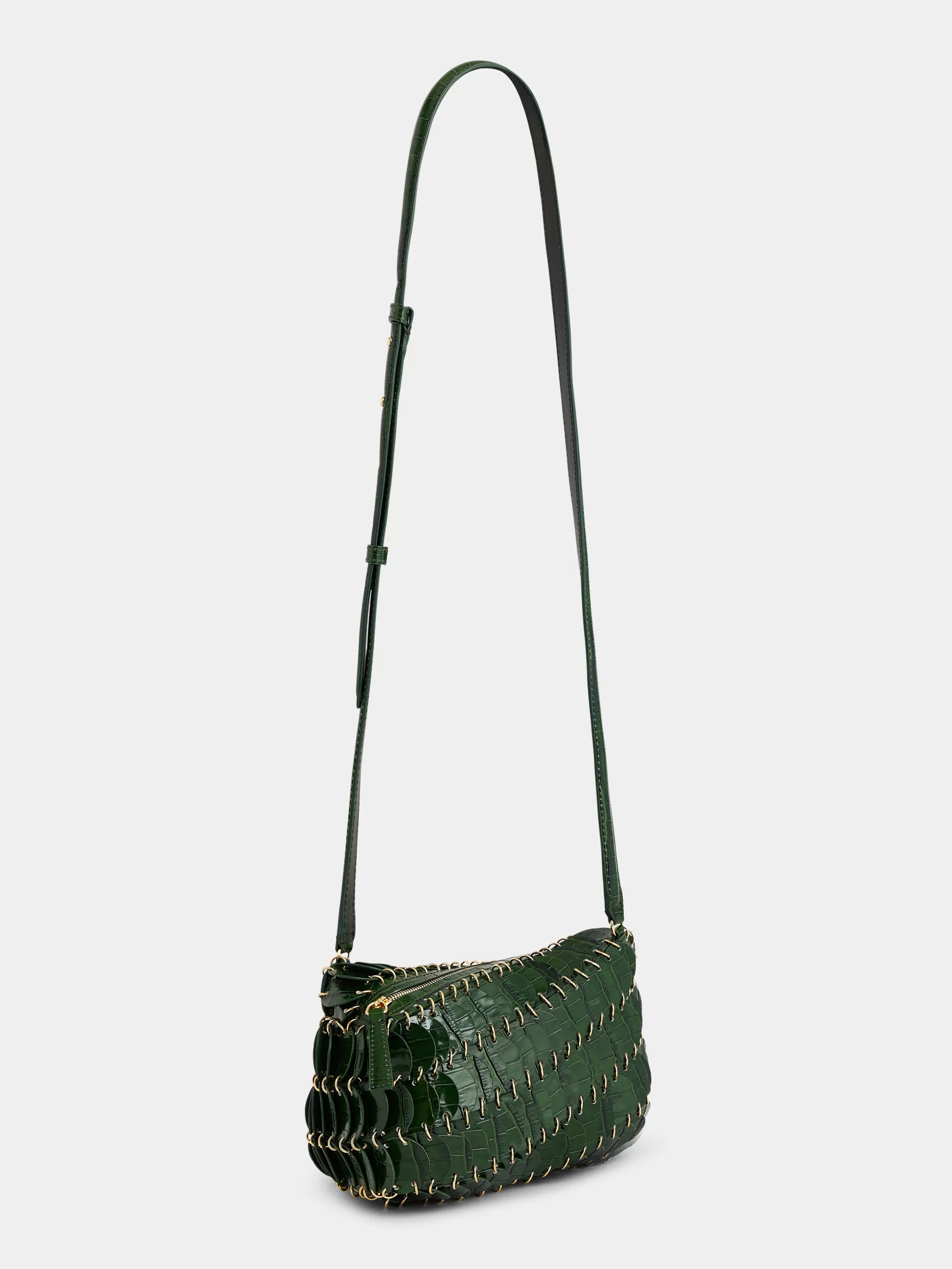 Rabanne GREEN CROSSBODY PACO LEATHER BAG