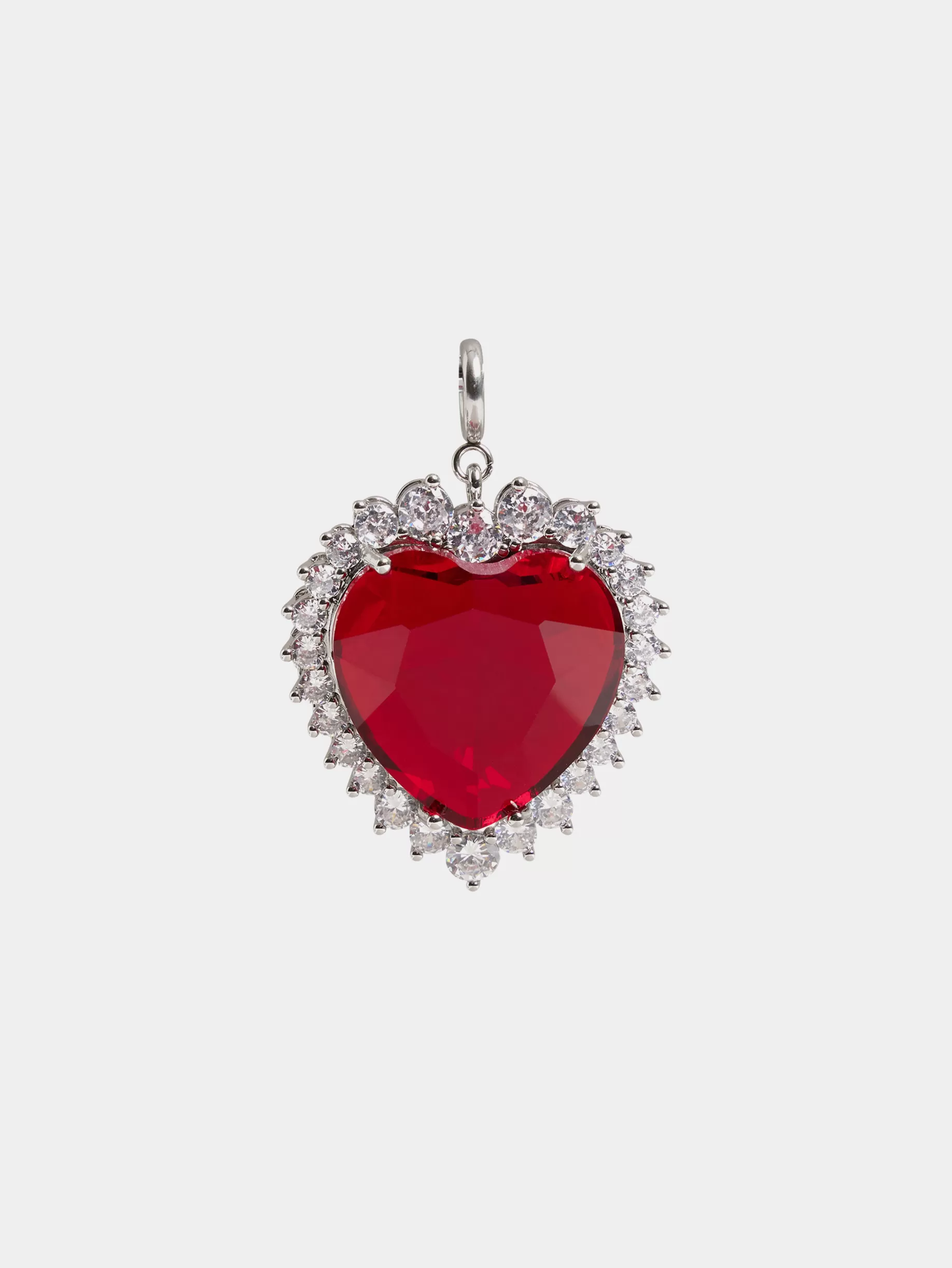 Rabanne HEART SHAPED CHARM WITH RUBY RED CRYSTAL