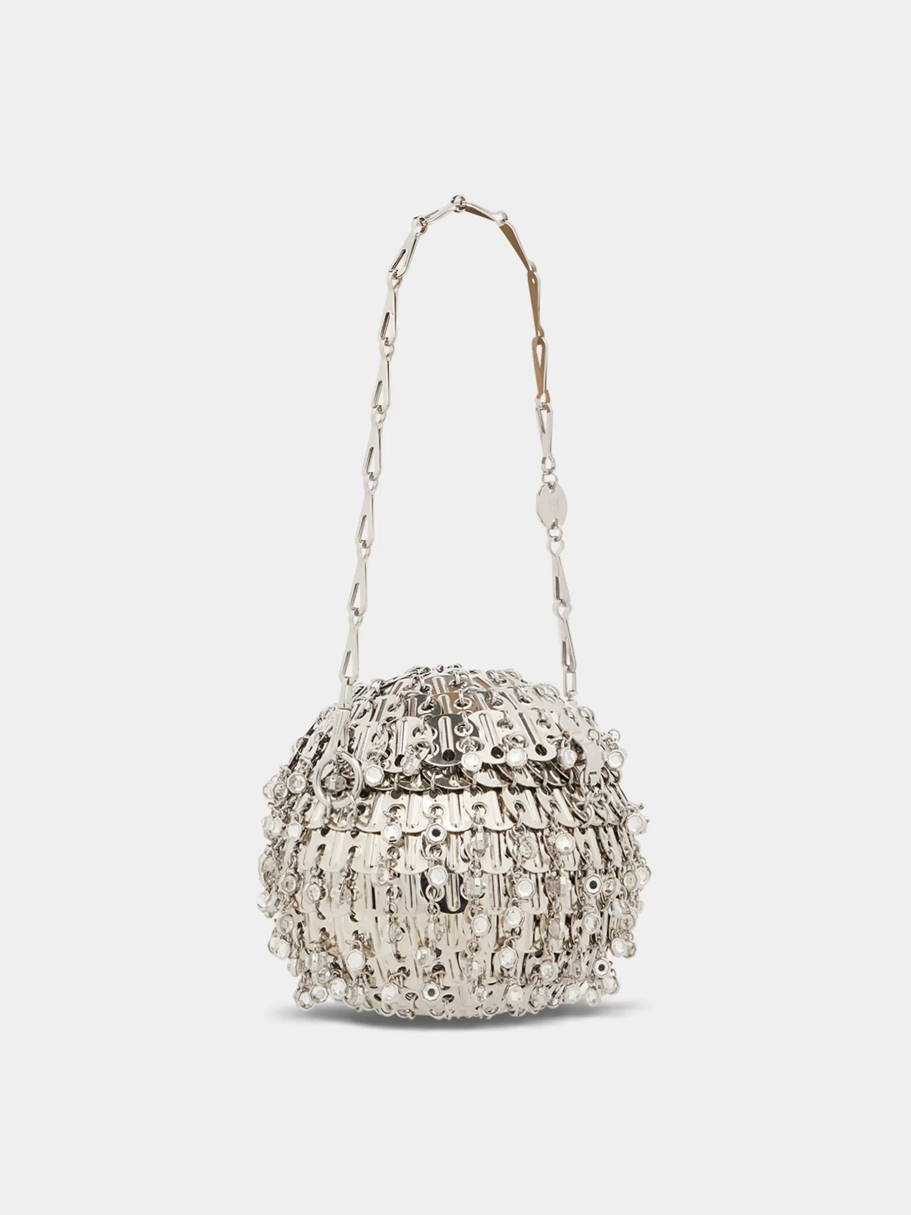 Rabanne Iconic Silver Sphere 1969 Bag crafted with Crystals