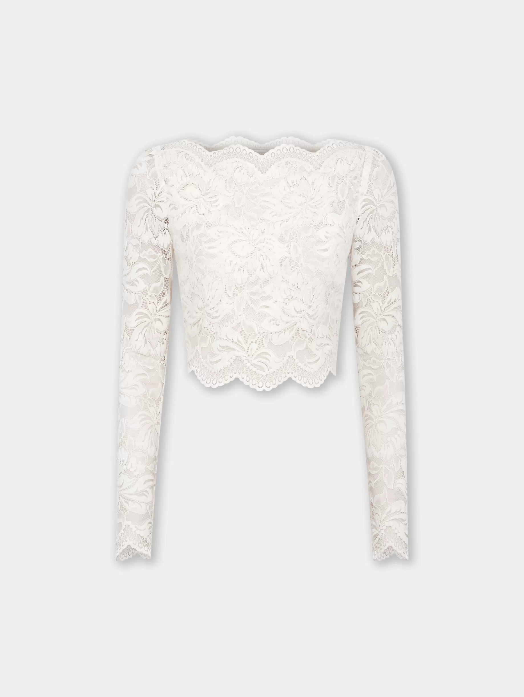 Rabanne IVORY CROP TOP IN LACE