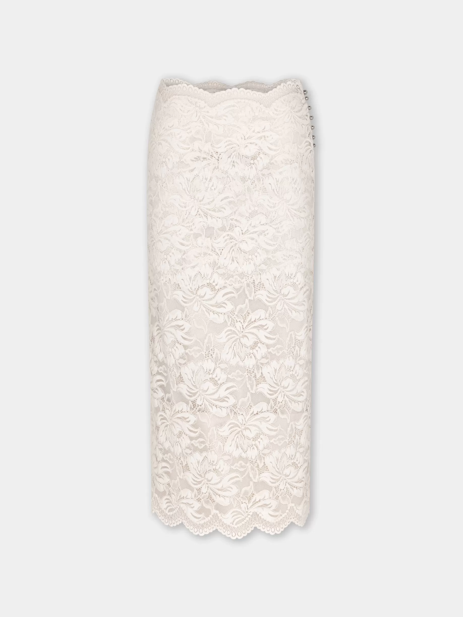 Rabanne IVORY MIDI-SKIRT IN LACE