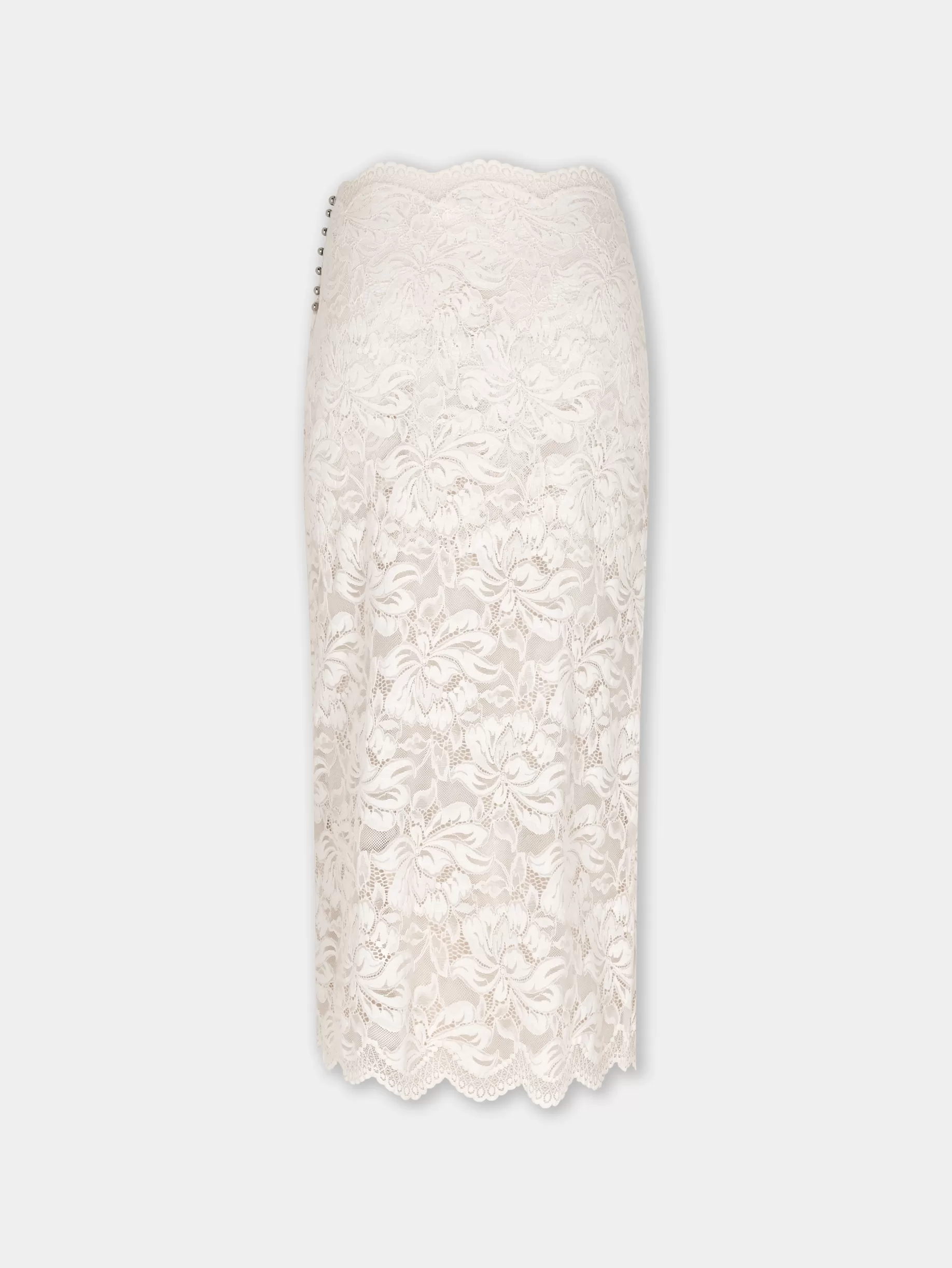 Rabanne IVORY MIDI-SKIRT IN LACE