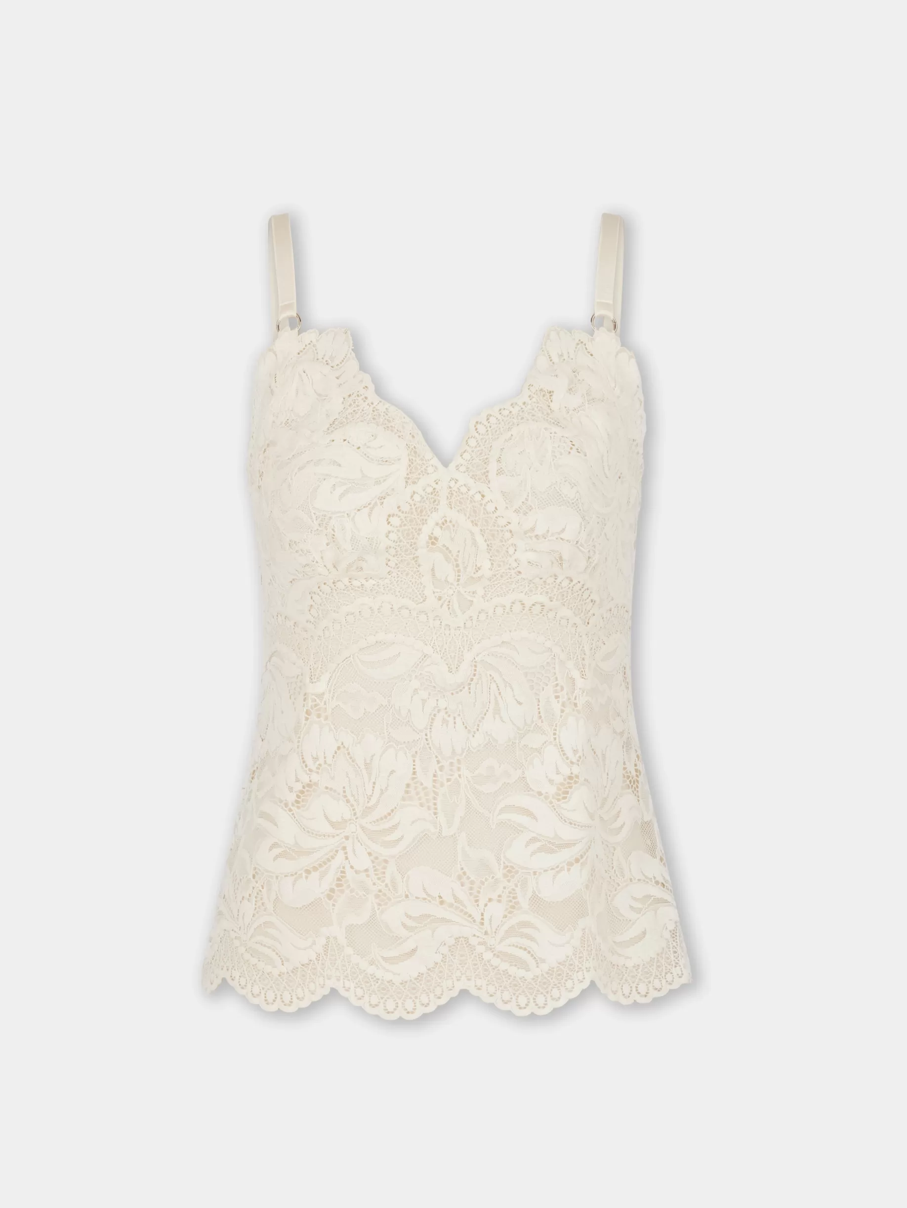 Rabanne IVORY TANK TOP IN LACE