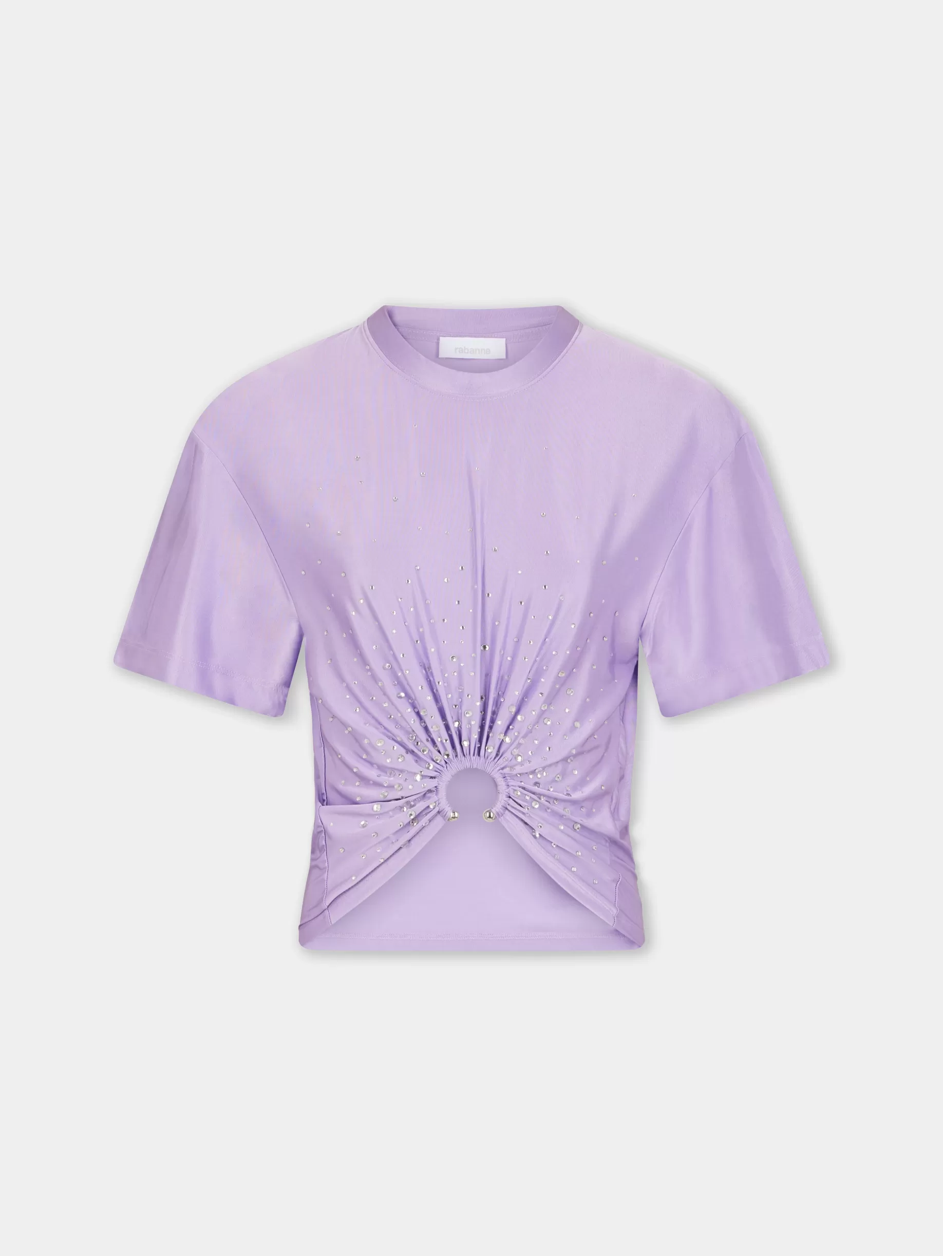 Rabanne LAVENDER PIERCING TEE-SHIRT IN JERSEY