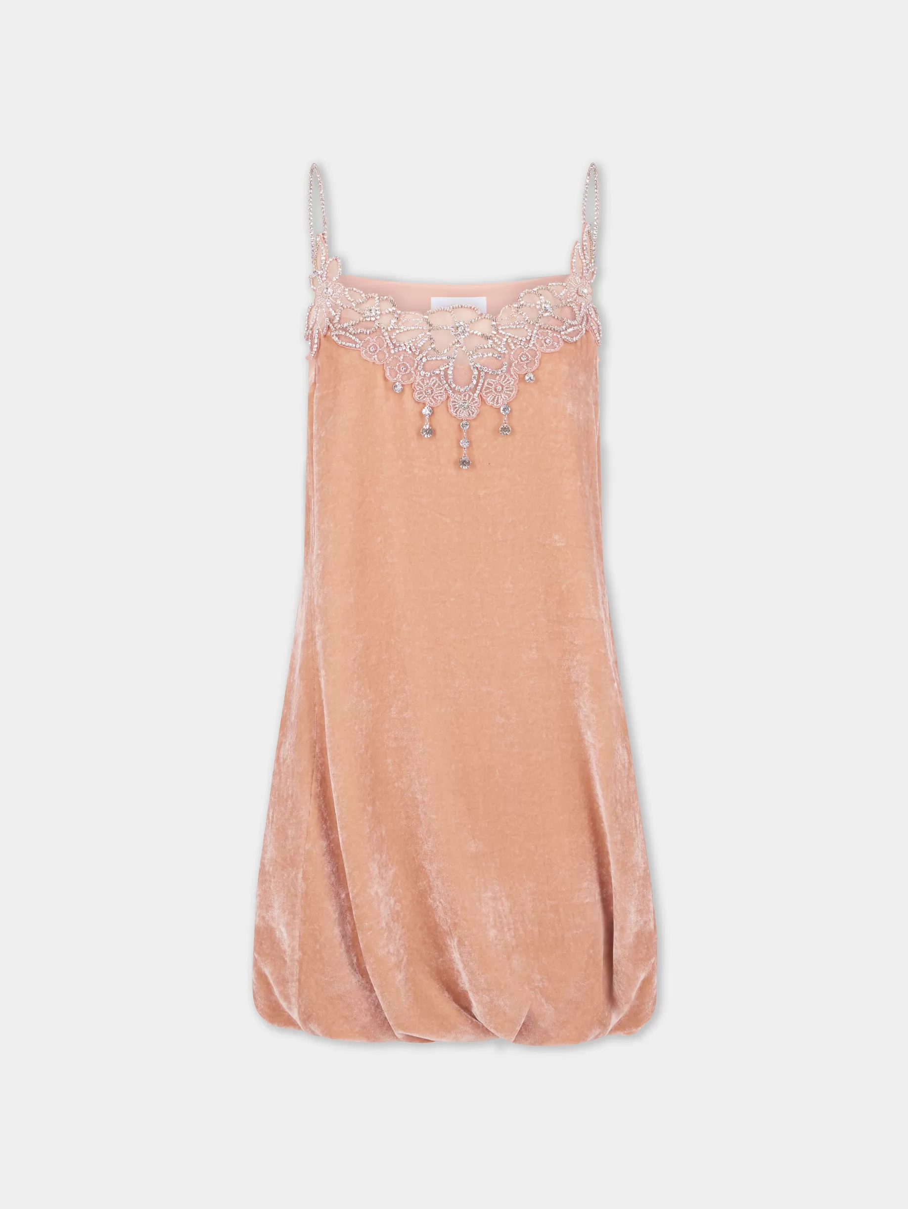 Rabanne LIGHT PINK SHORT DRESS IN VELVET