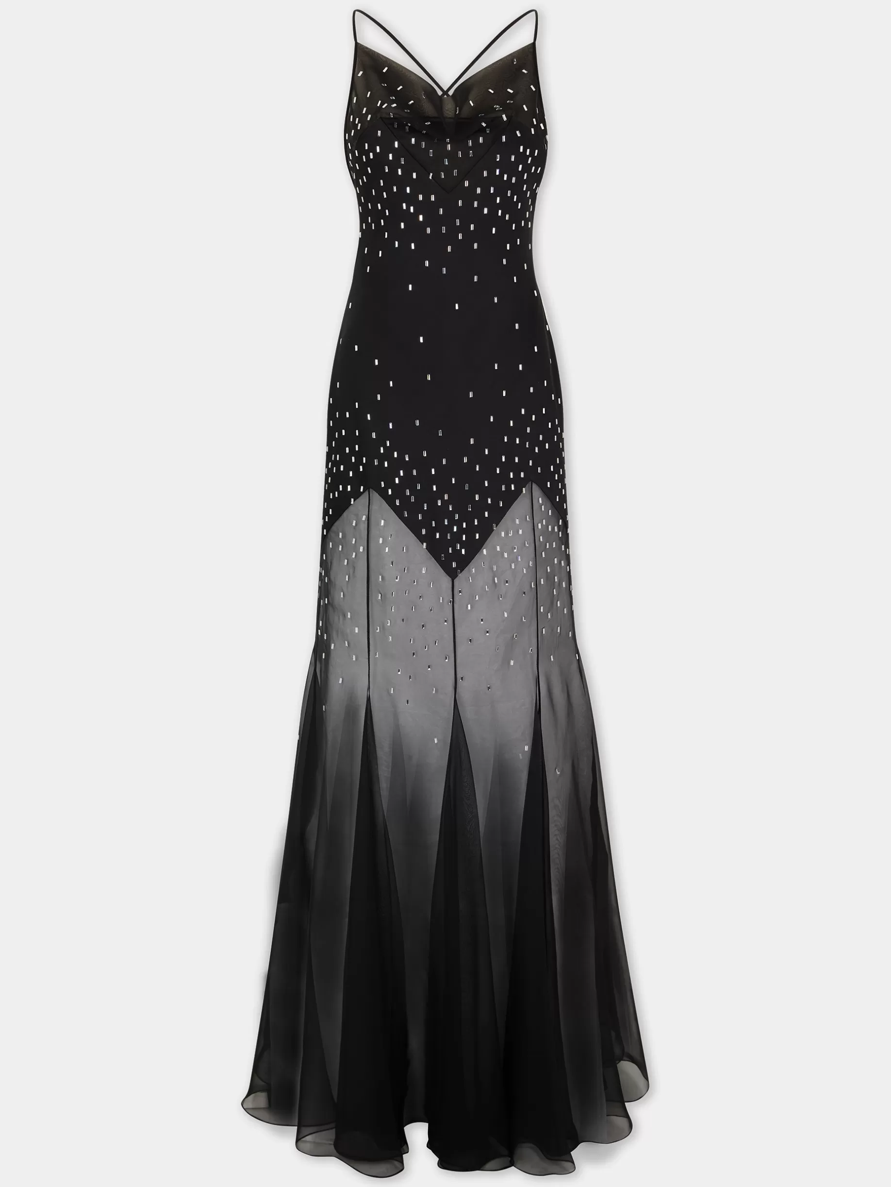 Rabanne Long Black Dress with Embellishments