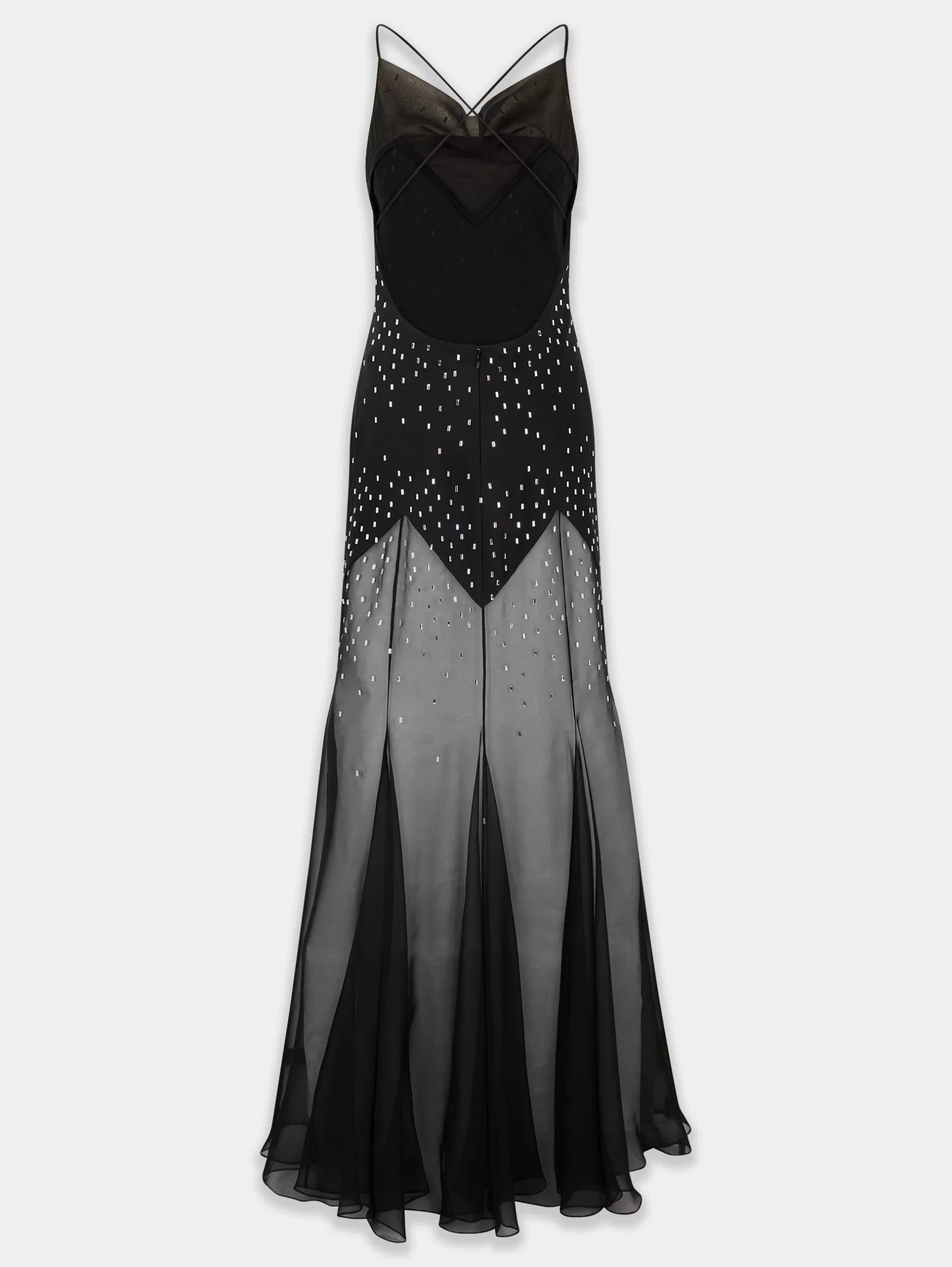 Rabanne Long Black Dress with Embellishments