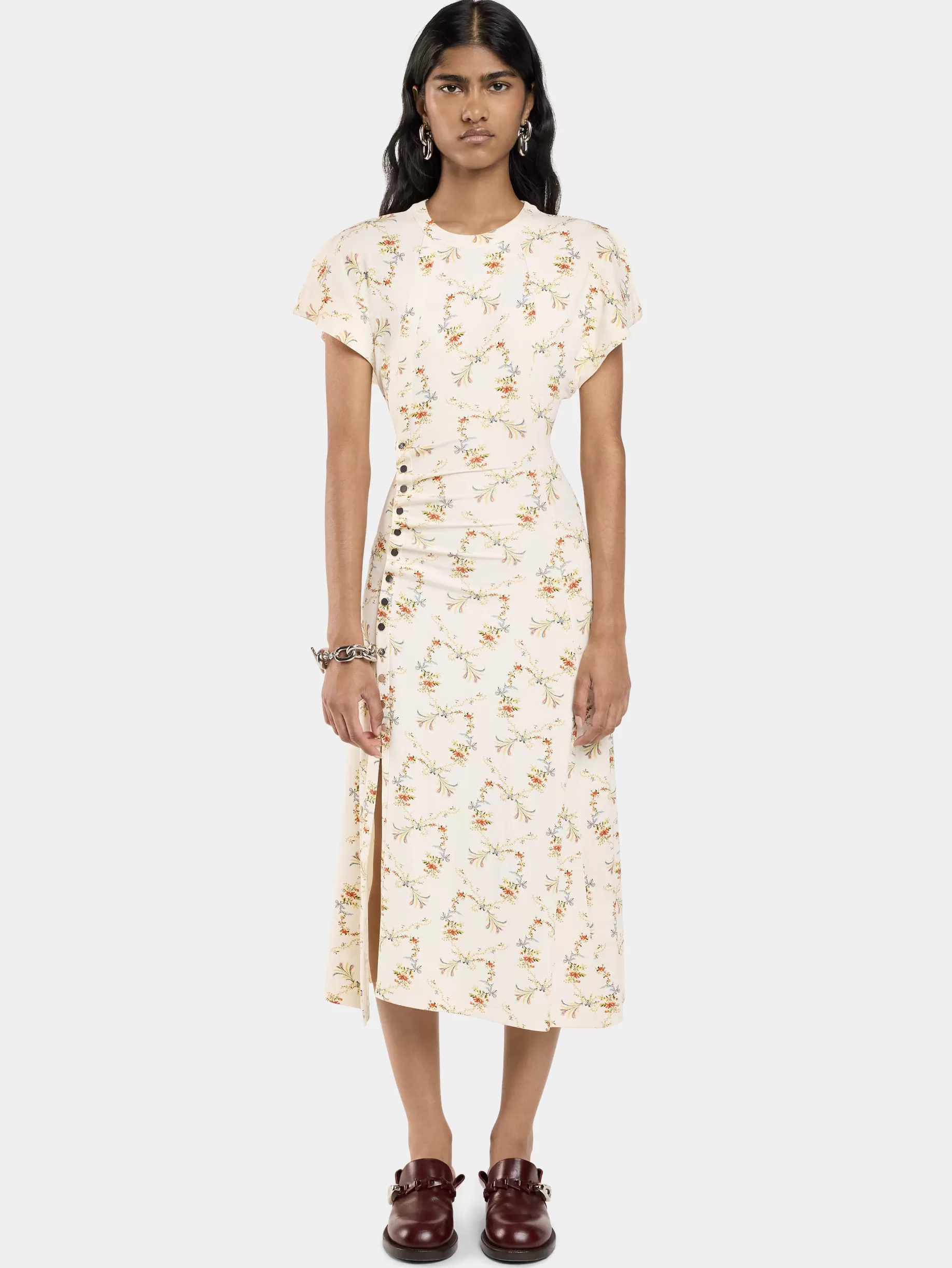 Rabanne LONG GATHERED DRESS IN JERSEY