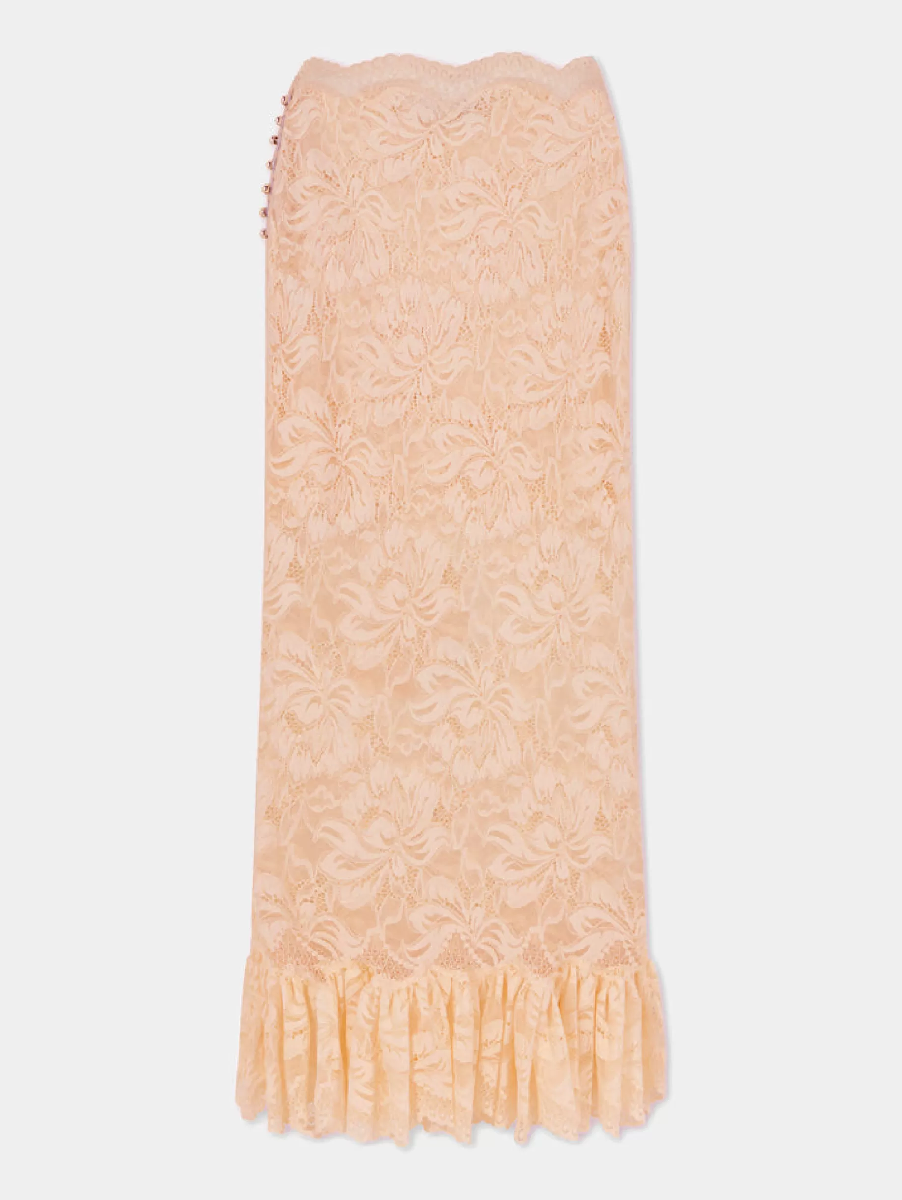 Rabanne Long raffia colored skirt in lace