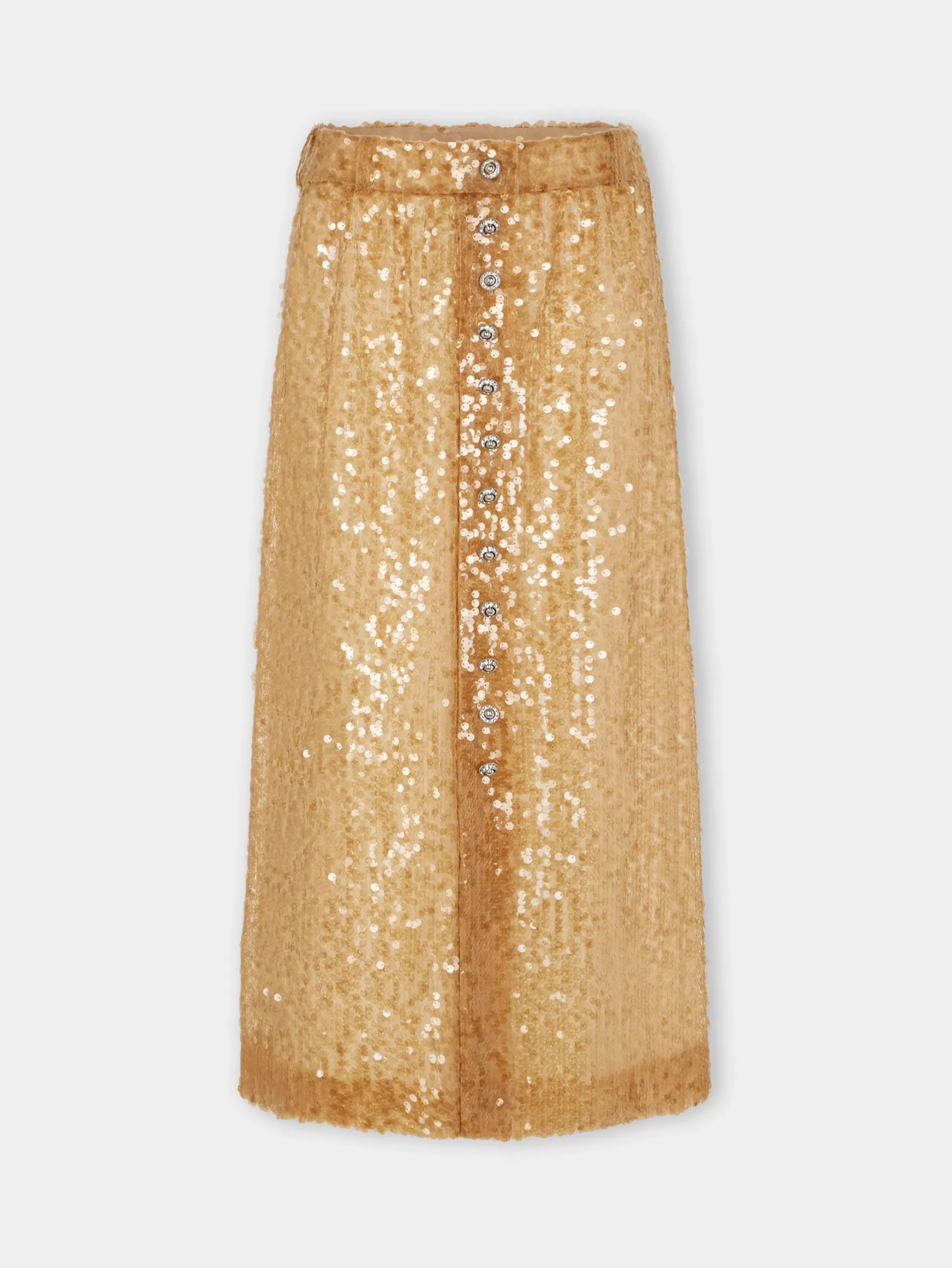 Rabanne LONG SEQUIN-EMBROIDERED SKIRT