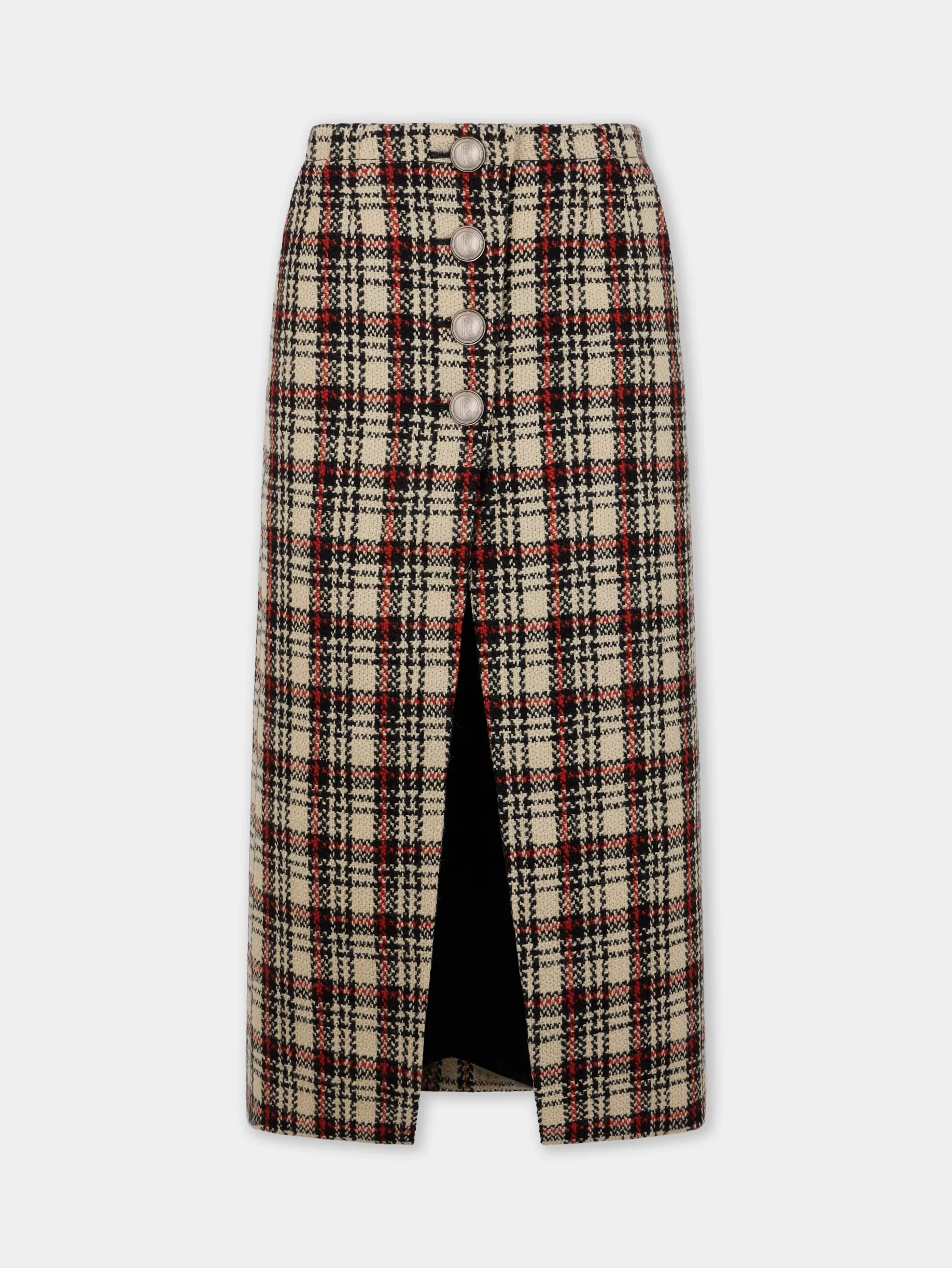 Rabanne LONG SKIRT IN WOOL TARTAN