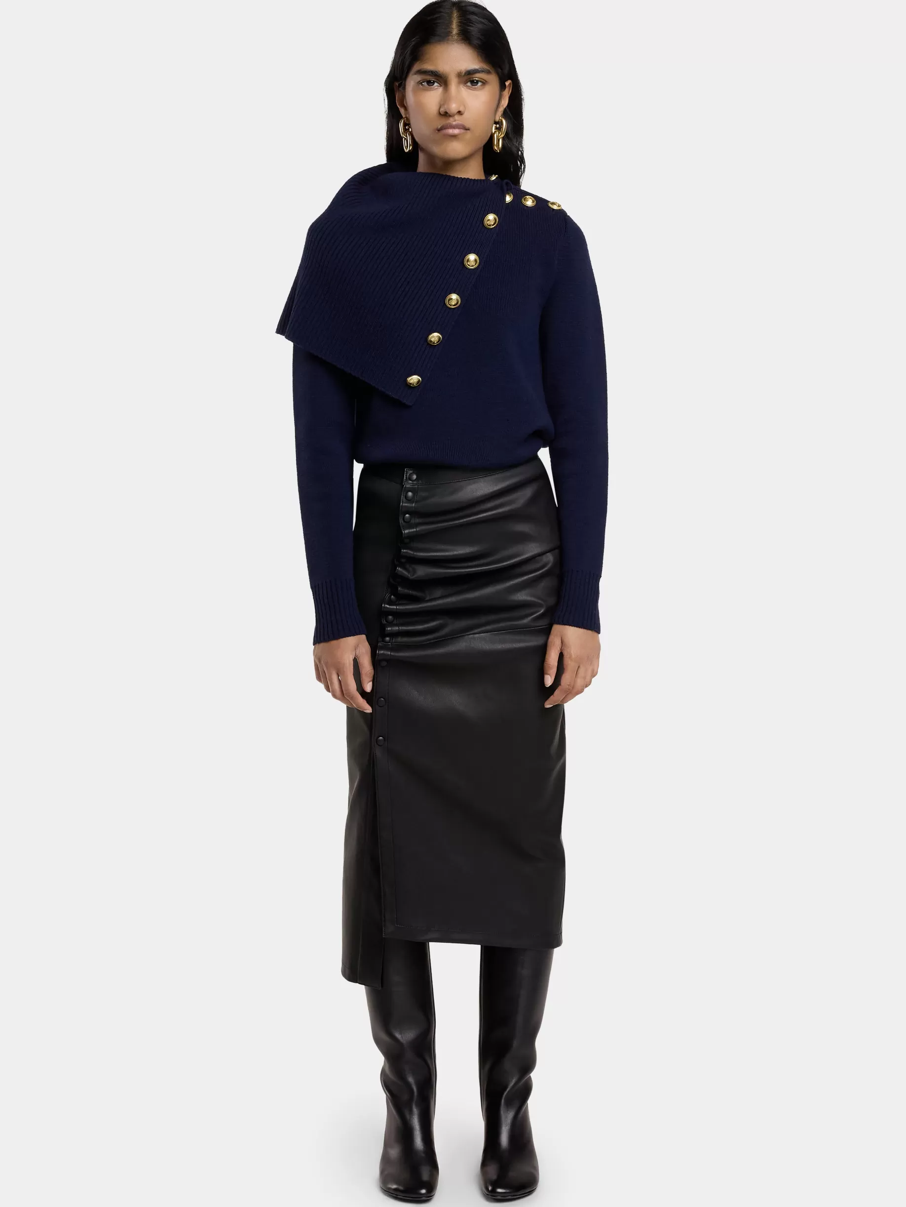 Rabanne MIDI-SKIRT IN LAMBSKIN