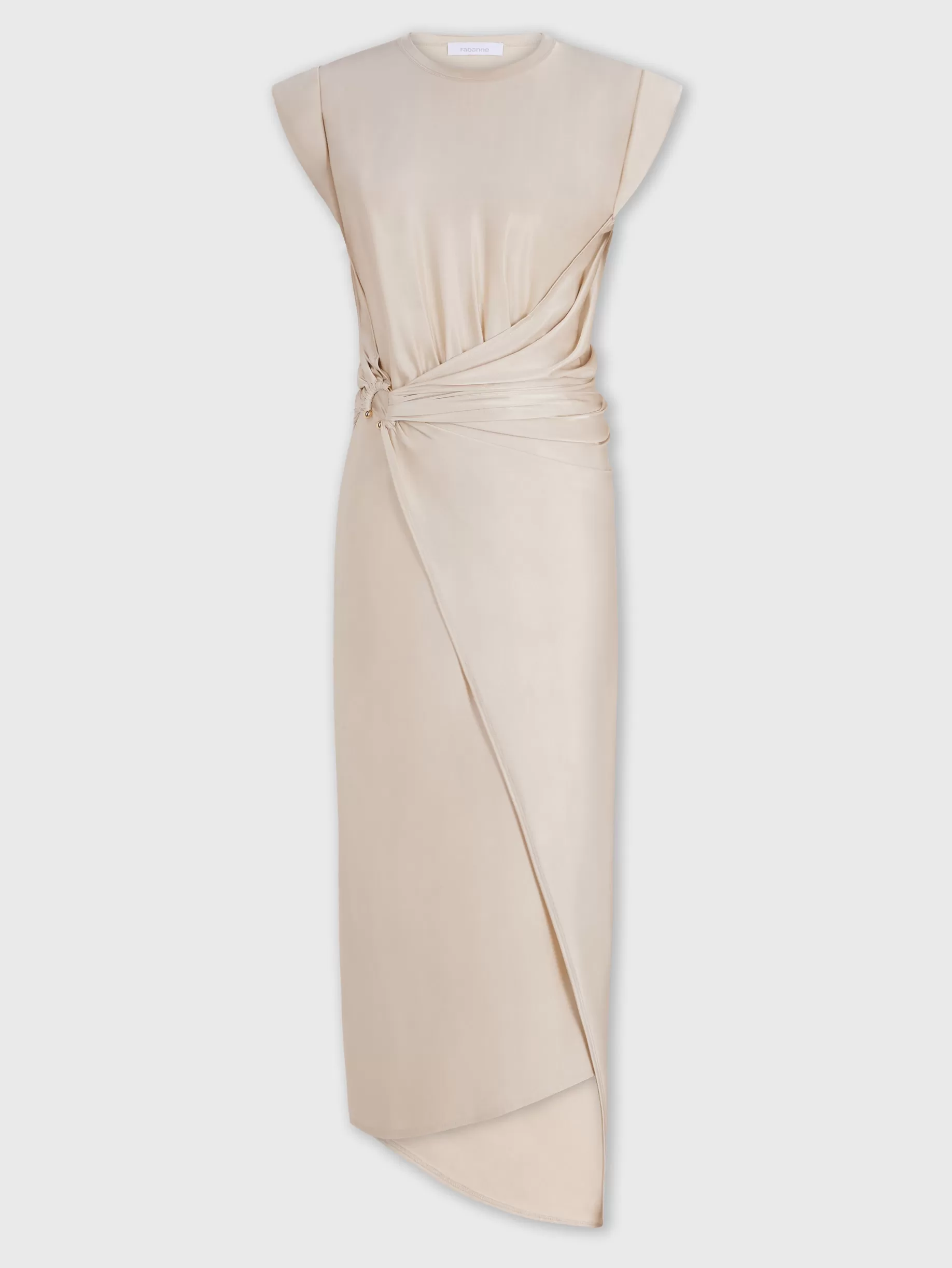 Rabanne Nude draped dress with signature piercing