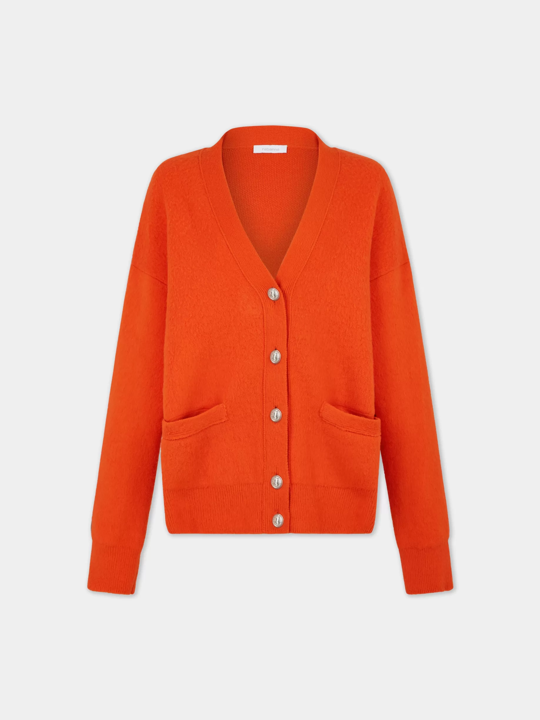 Rabanne ORANGE OVERSIZED WOOL CARDIGAN