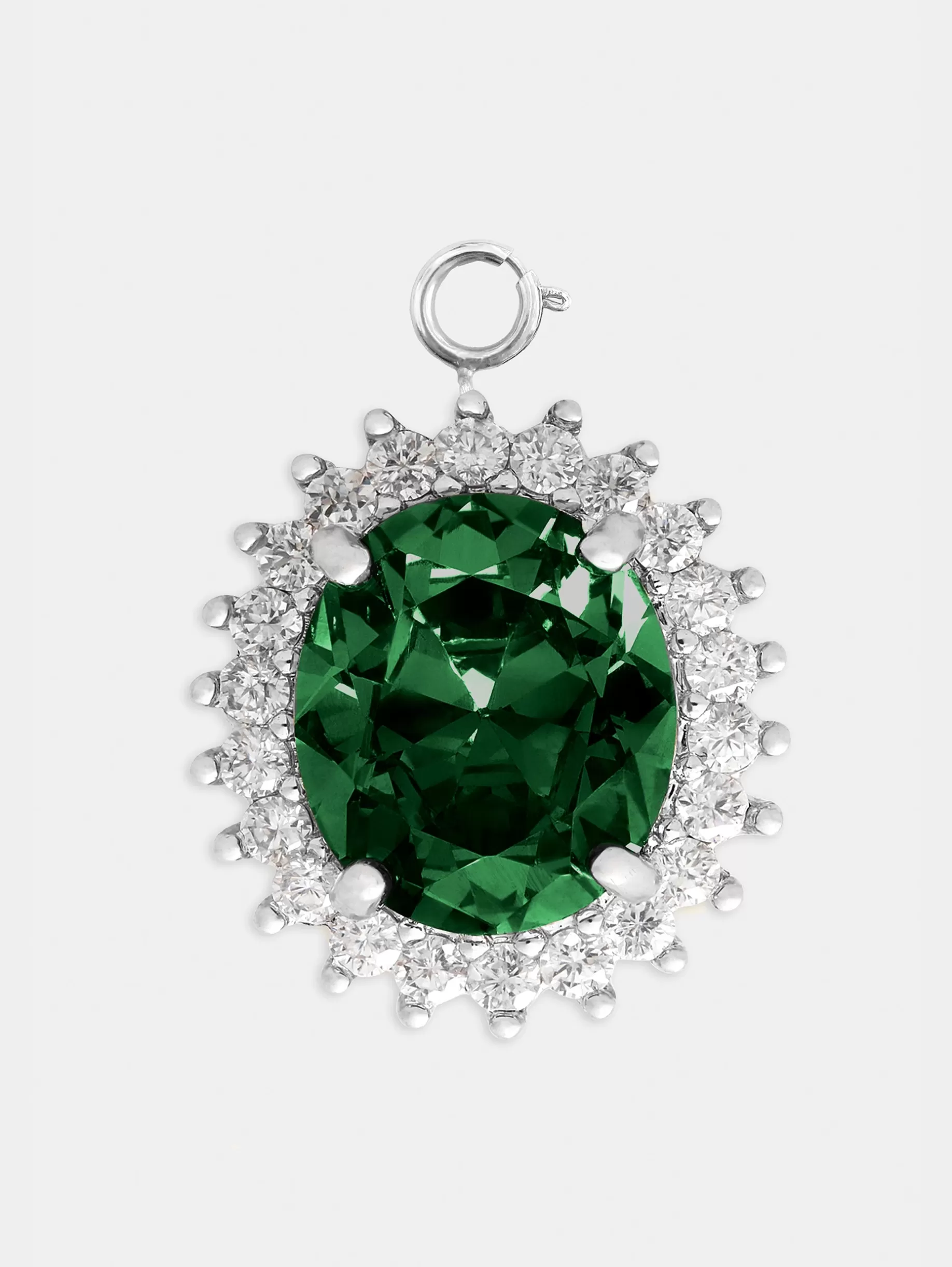 Rabanne Oval charm with green crystal