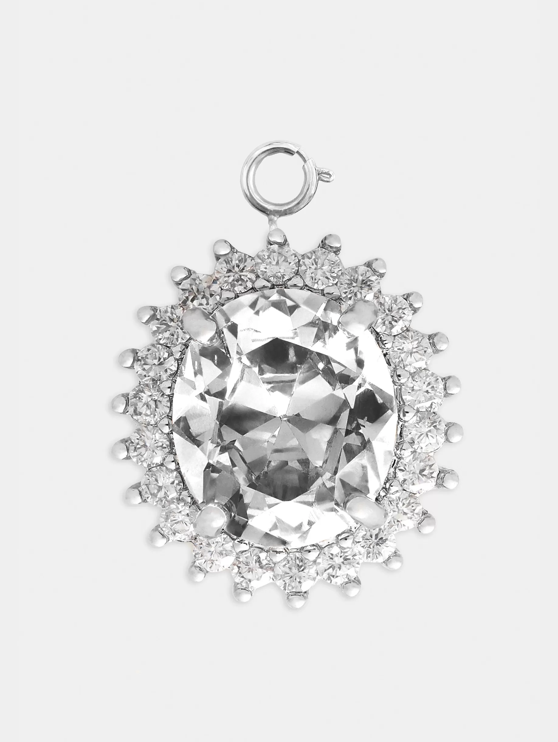 Rabanne Oval charm with transparent crystal