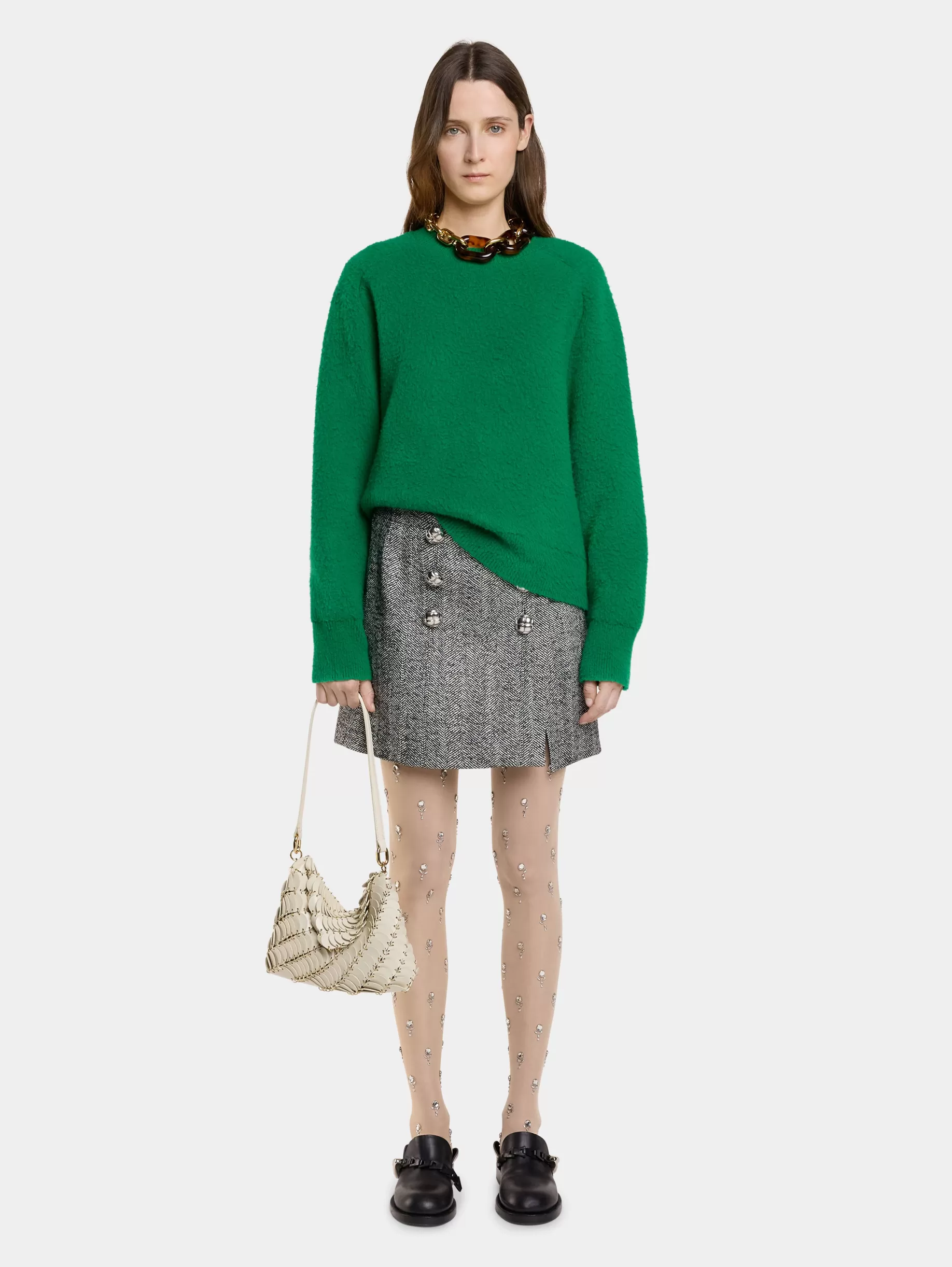 Rabanne OVERSIZED SWEATER IN BRUSHED WOOL